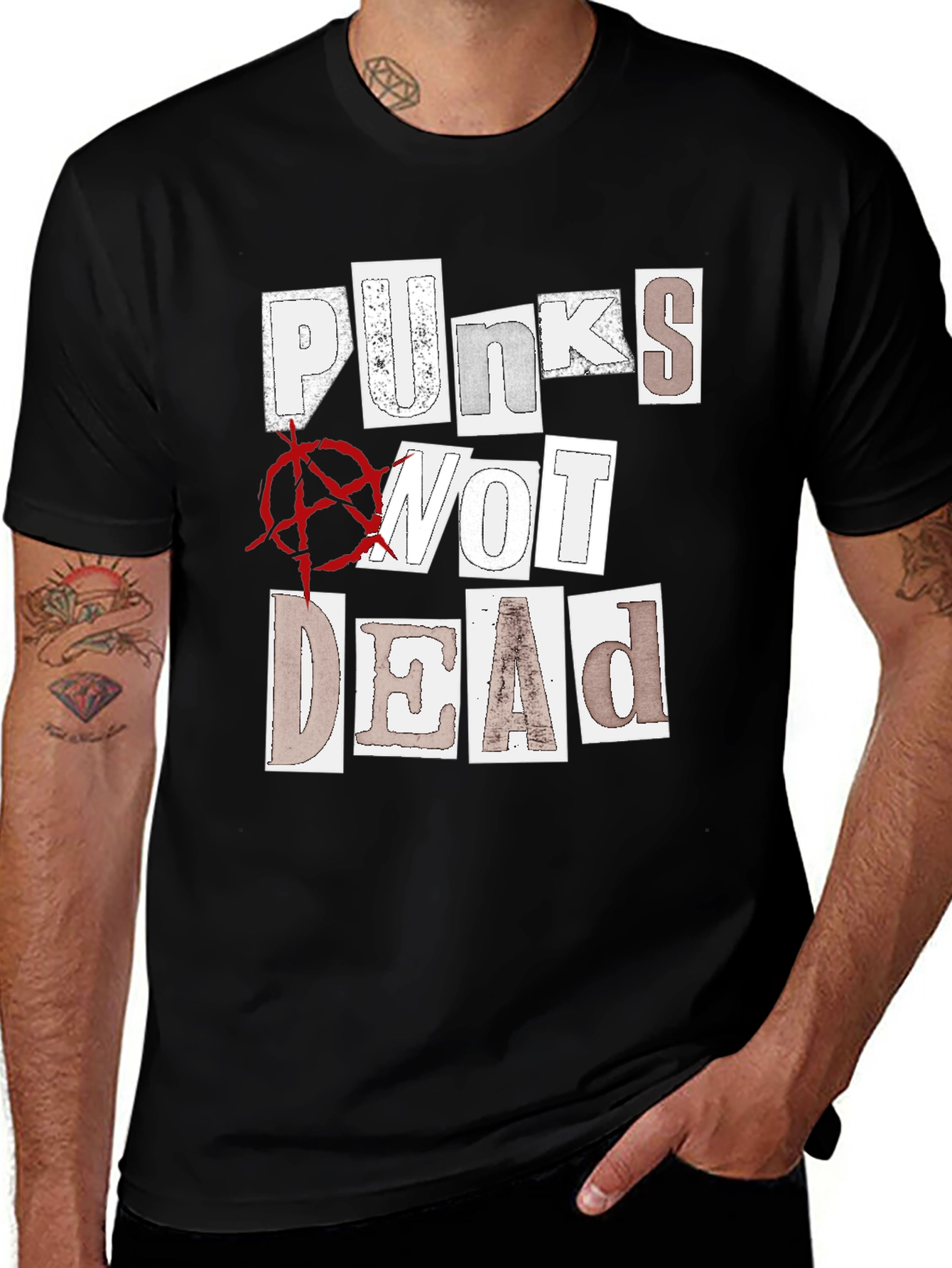 Variant 5 of Punks Not Dead Graphic T-Shirt - Black