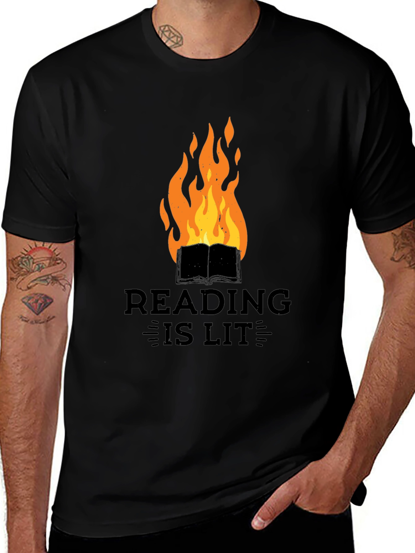 Variant 9 of Reading Is Lit Graphic Tee - Book Lover T-Shirt