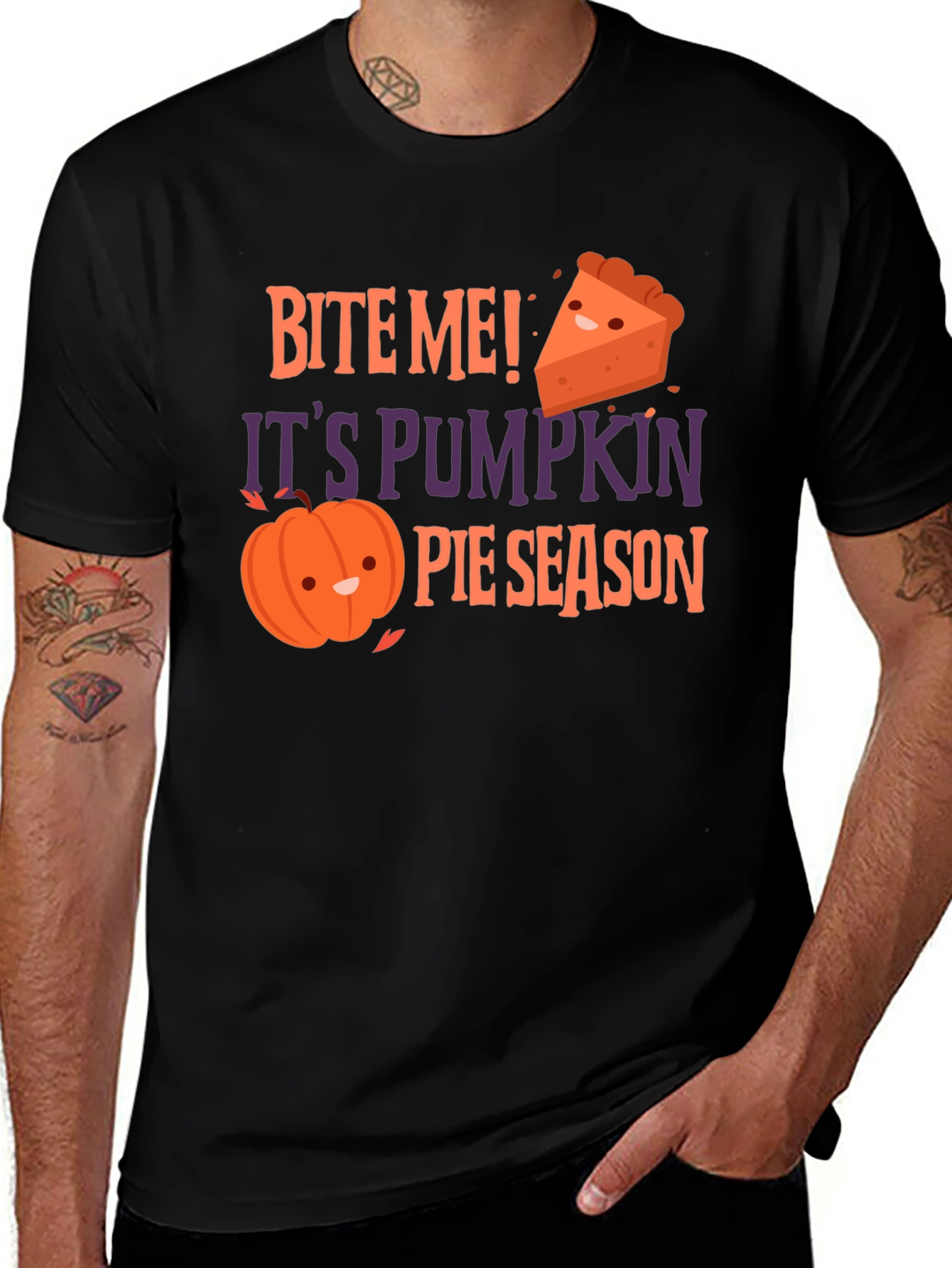Variant 2 of Bite Me Pumpkin Pie Season Graphic Tee
