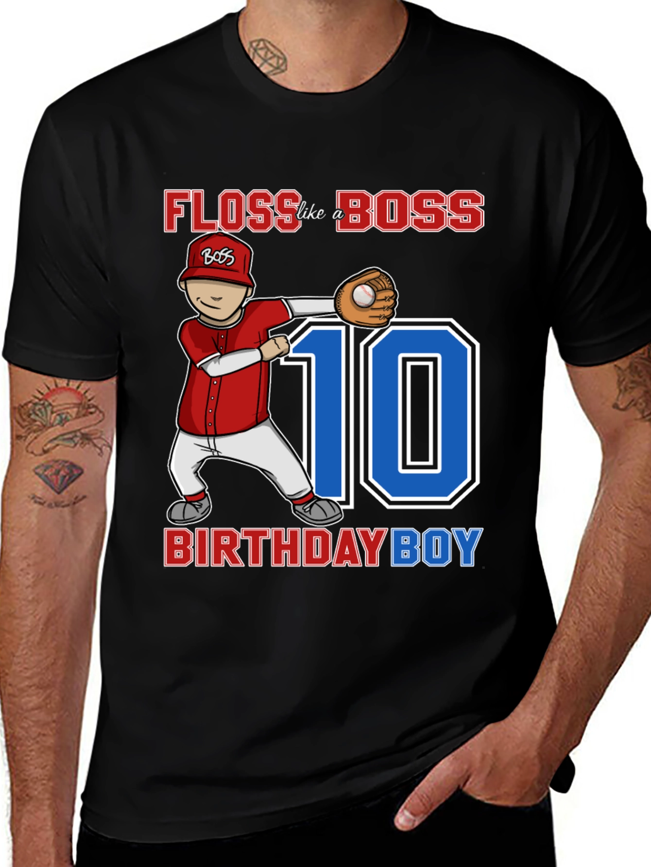 Floss Like a Boss Baseball Birthday Boy T-Shirt
