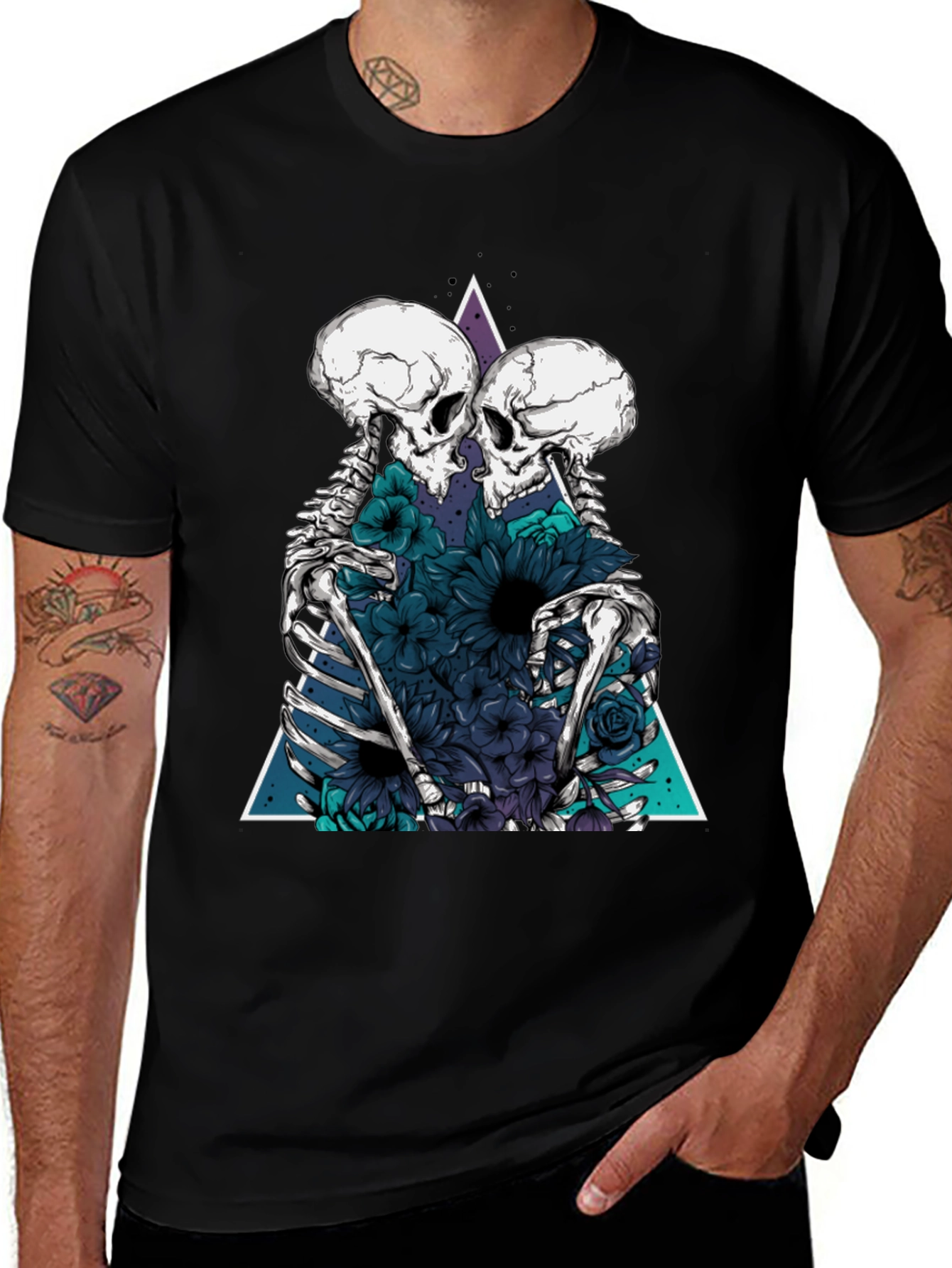 Variant 15 of Floral Skeleton Graphic Tee