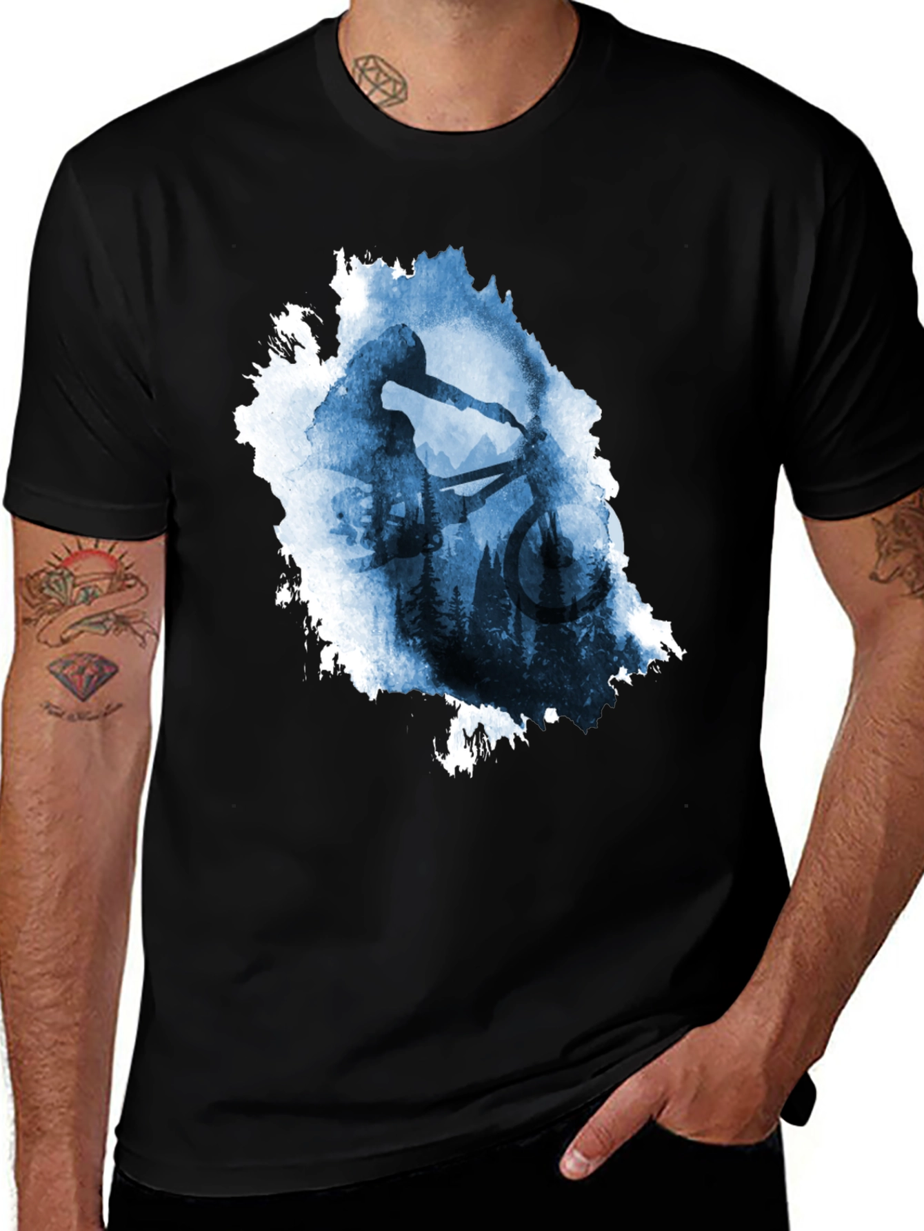 Variant 20 of Mountain Biker Silhouette T-Shirt