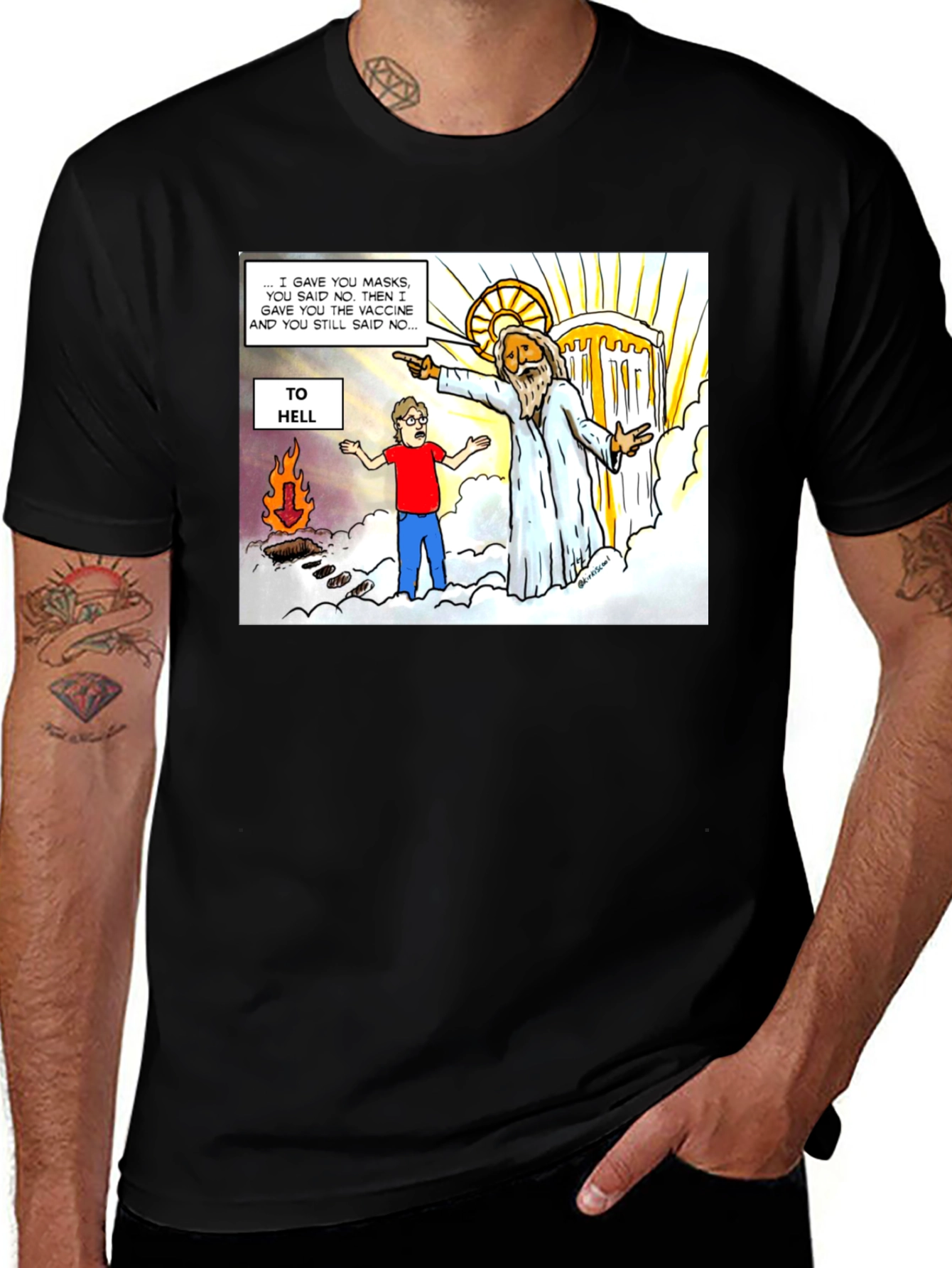 Variant 10 of God Sends Unvaccinated to Hell T-Shirt