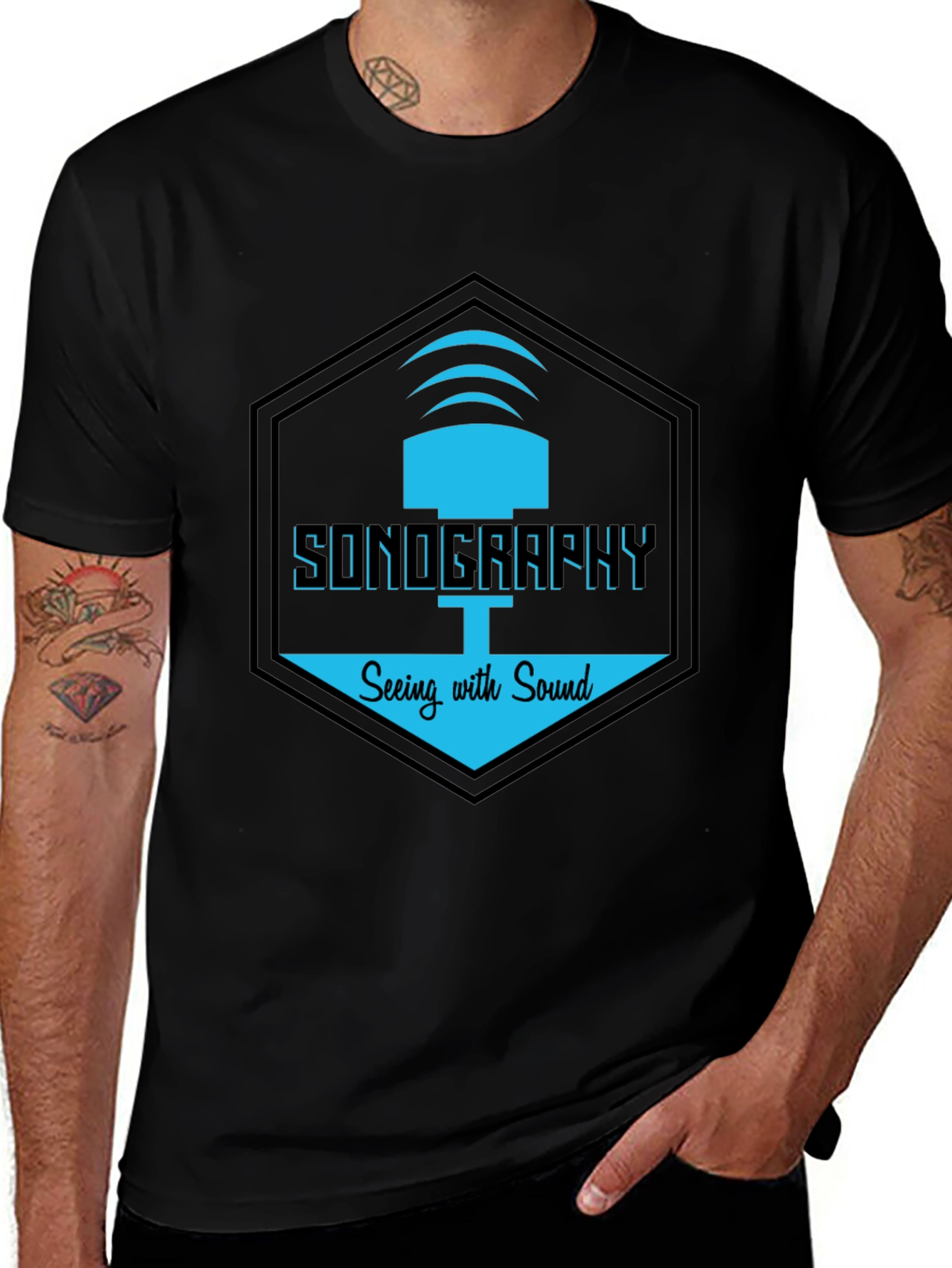 Variant 2 of Sonography Graphic T-Shirt | "Seeing with Sound" Design
