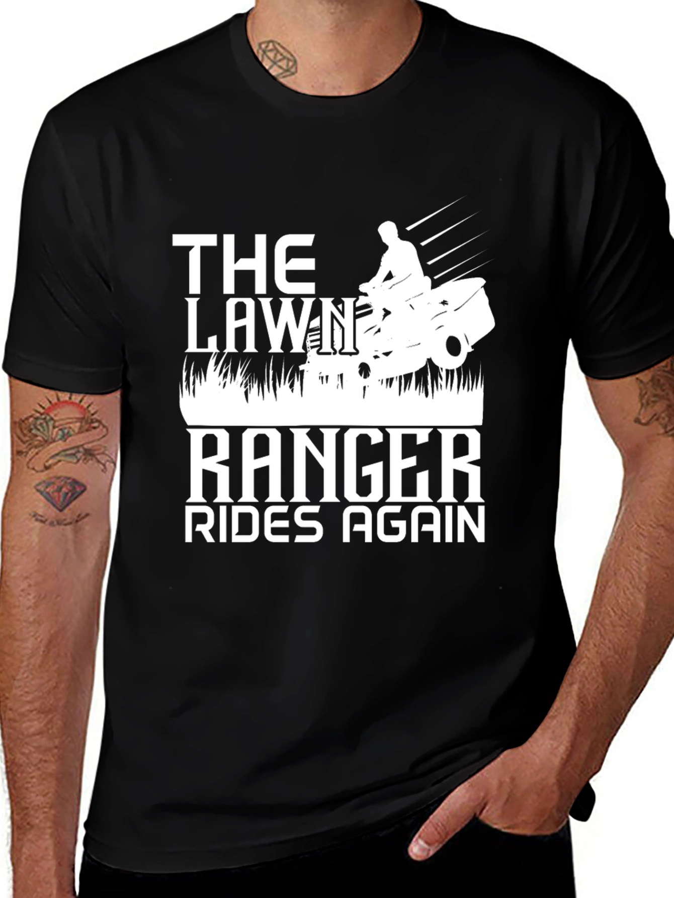 Variant 9 of Lawn Ranger Rides Again T-Shirt - Funny Lawn Mowing Tee