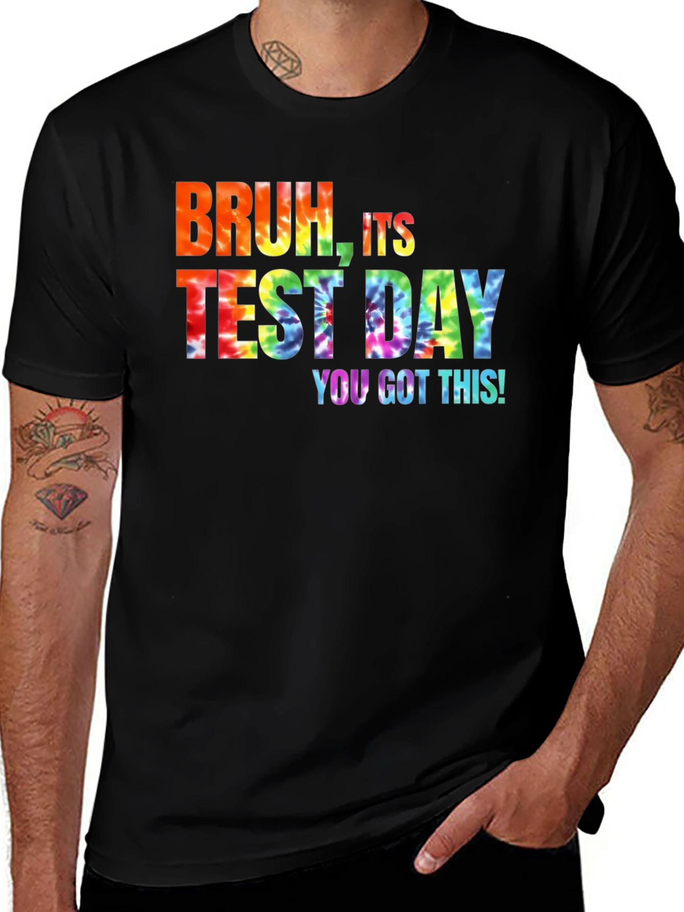 Variant 3 of Bruh Test Day Tie Dye Graphic Tee