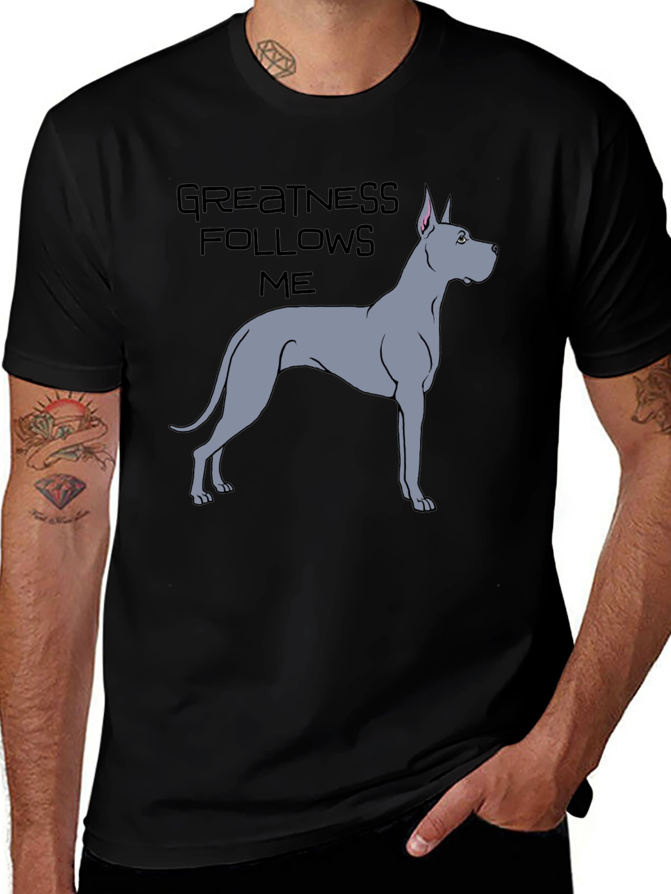 Greatness Follows Me Dog Graphic T-Shirt