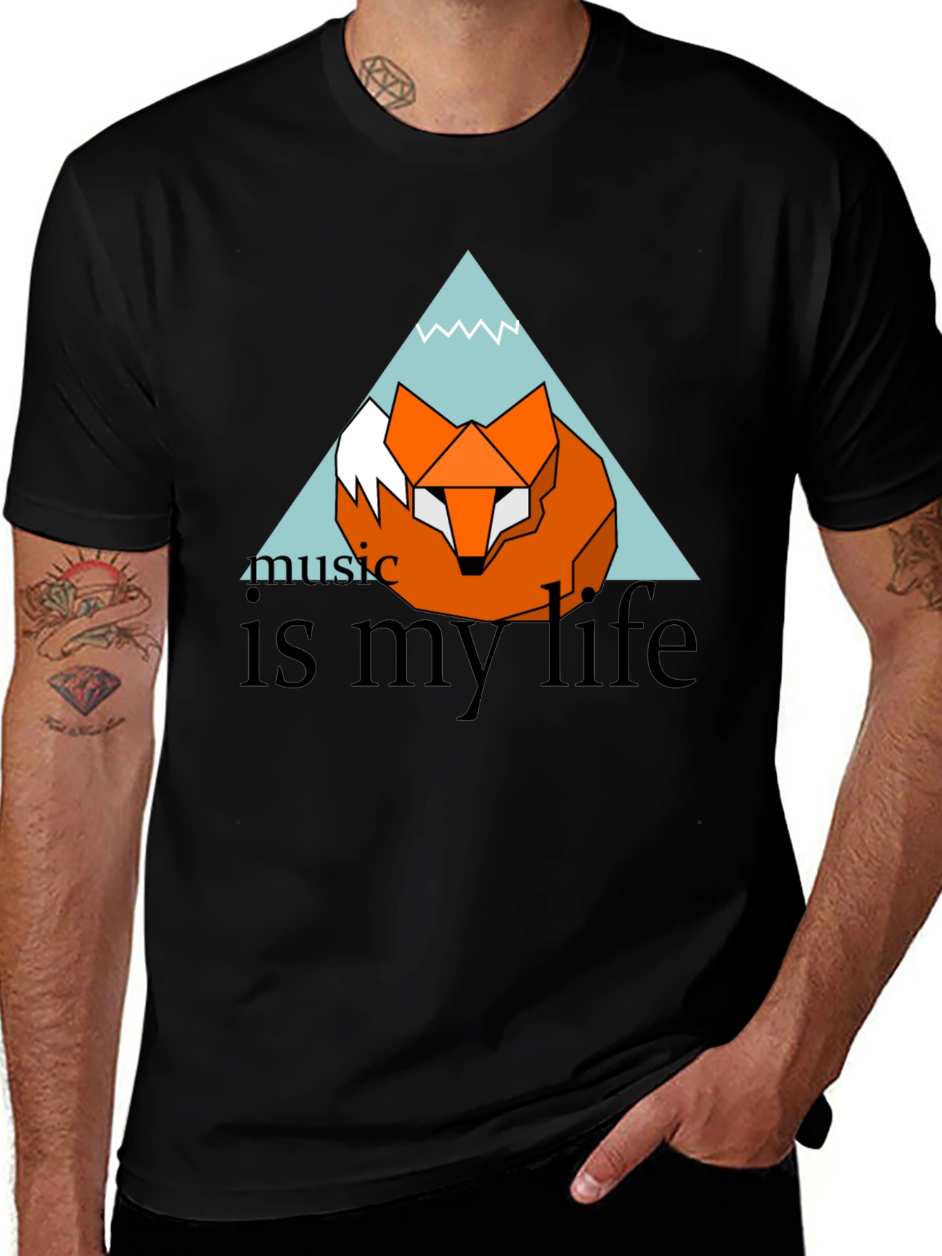 Variant 5 of Music is My Life Fox Graphic Tee
