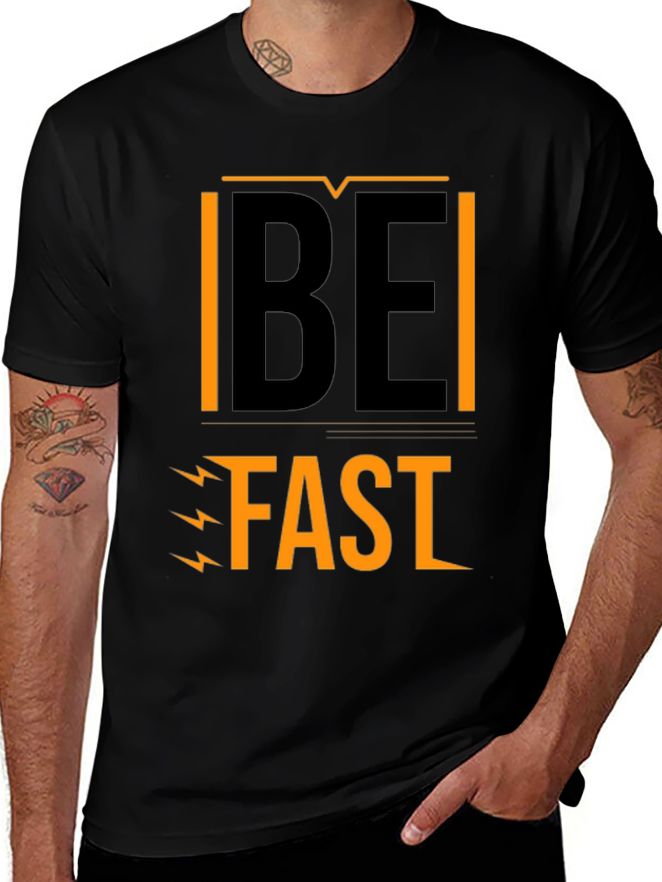 Variant 23 of Be Fast Black Graphic Tee