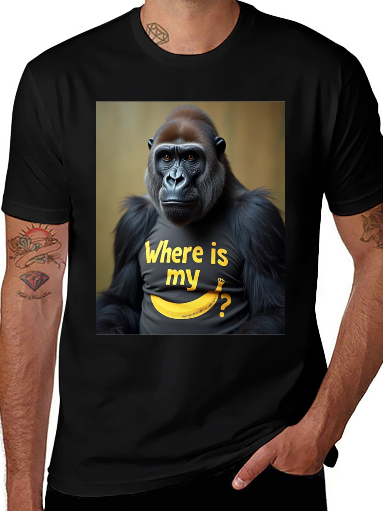 Variant 24 of Gorilla Banana T-Shirt - Where is my Banana Tee