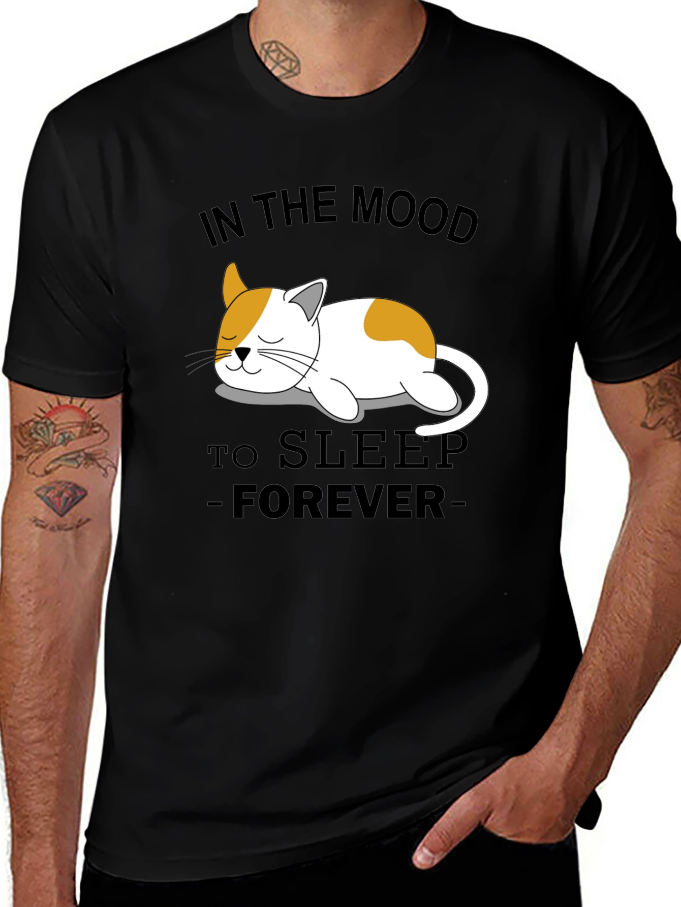 Variant 28 of Funny Cat Sleep Forever Graphic T-Shirt