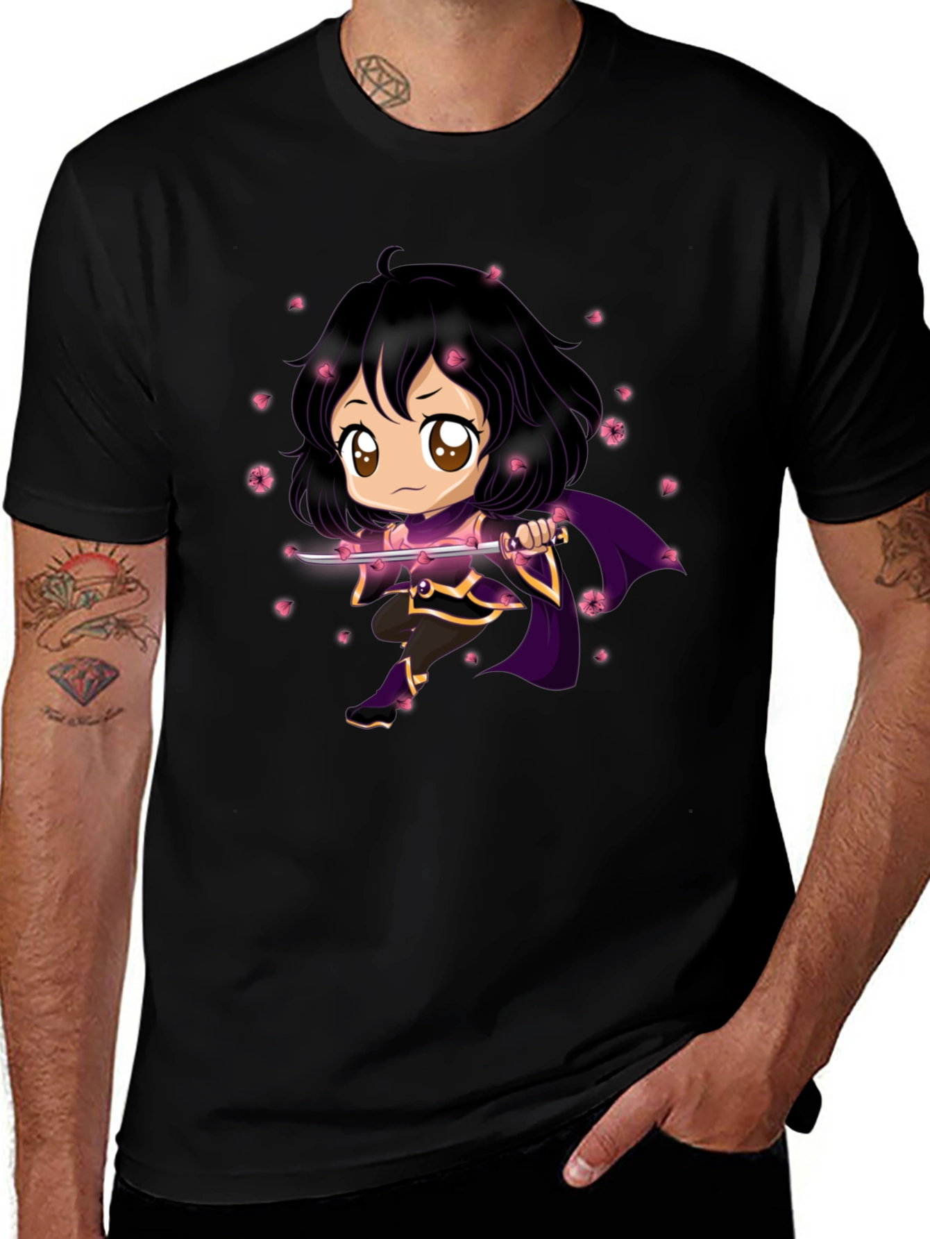 Variant 10 of Anime Warrior Black T-Shirt