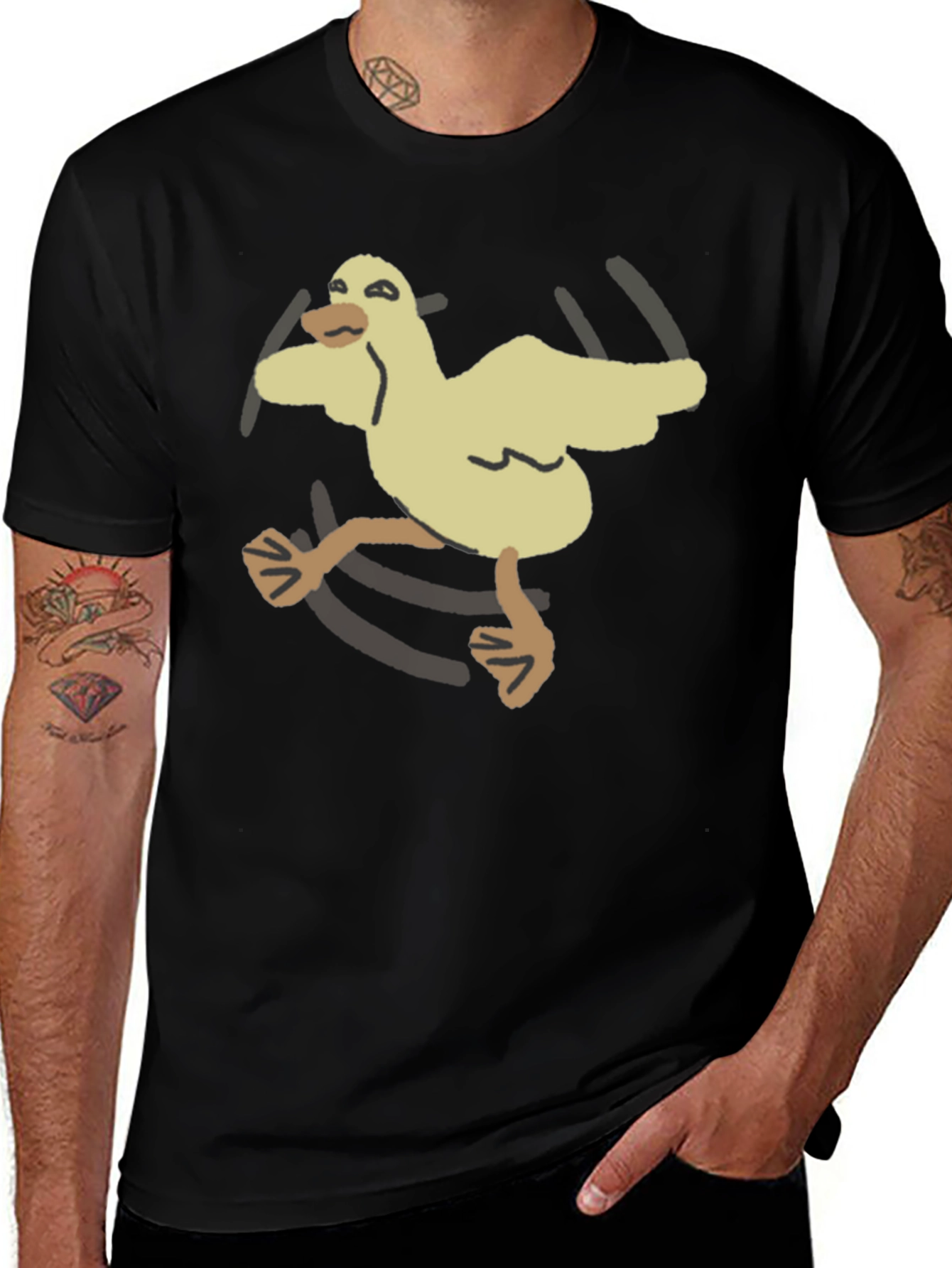 Variant 8 of Cartoon Duck Black T-Shirt