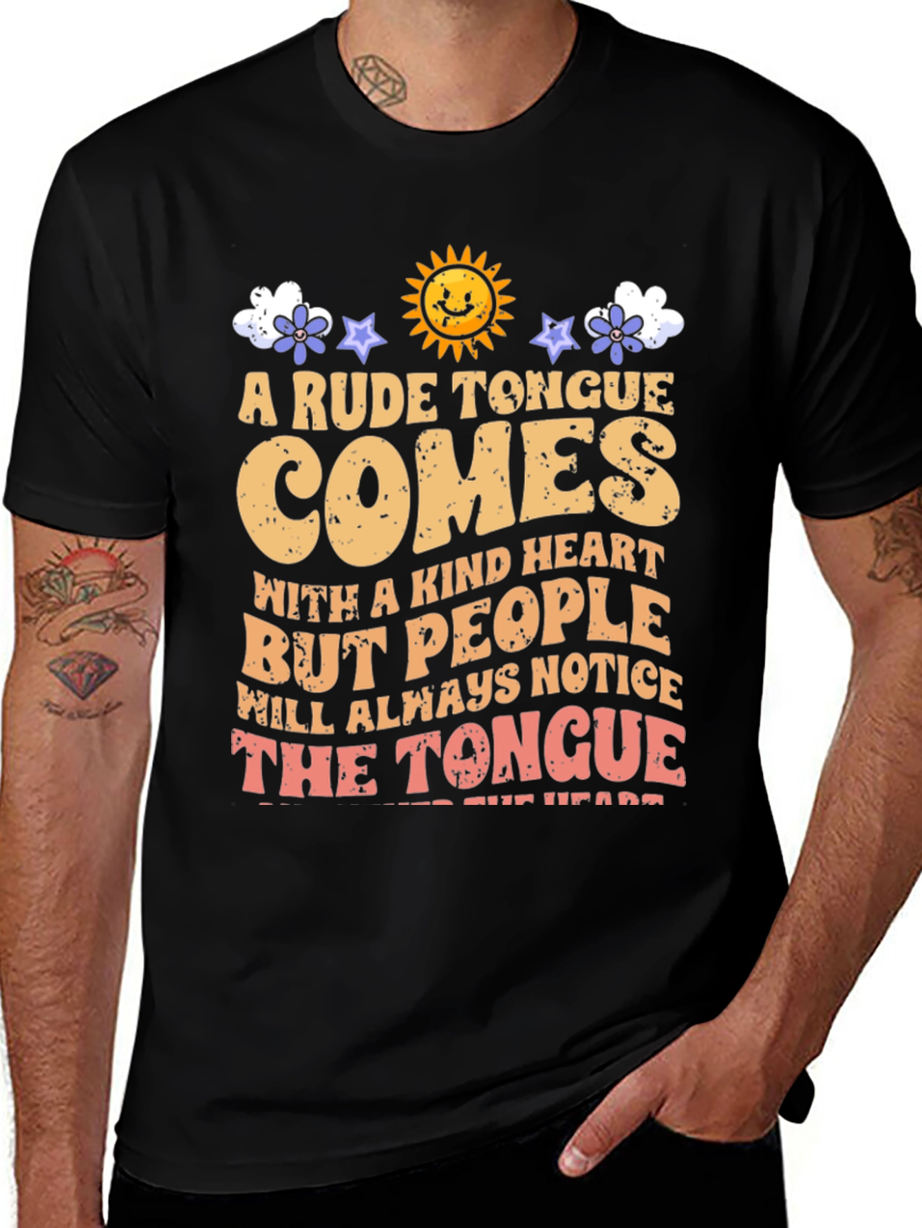 Variant 20 of Rude Tongue Kind Heart Graphic Tee