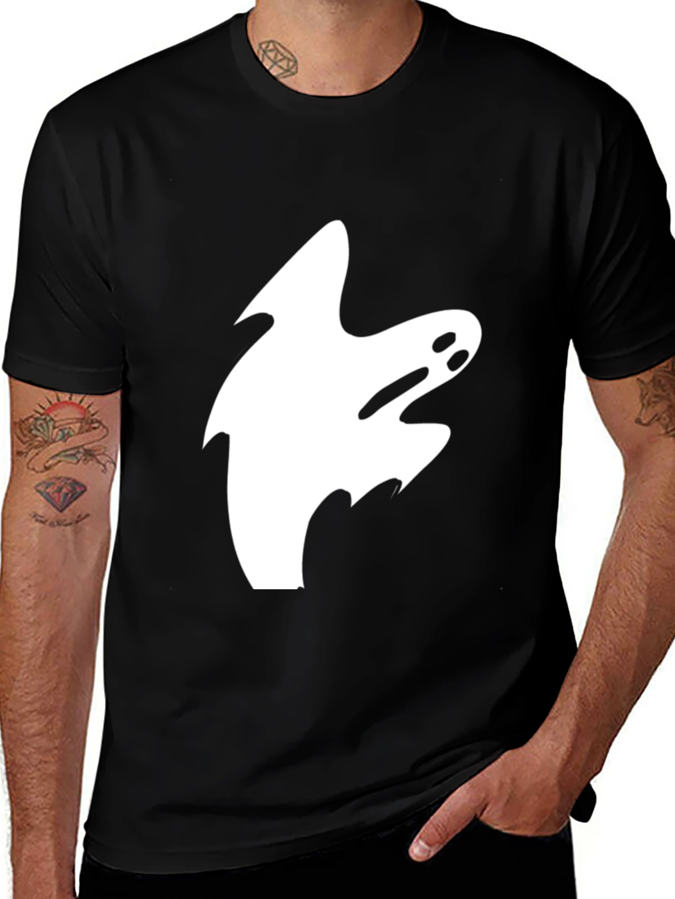 Variant 6 of Ghost Graphic Tee - Spooky Season Style!