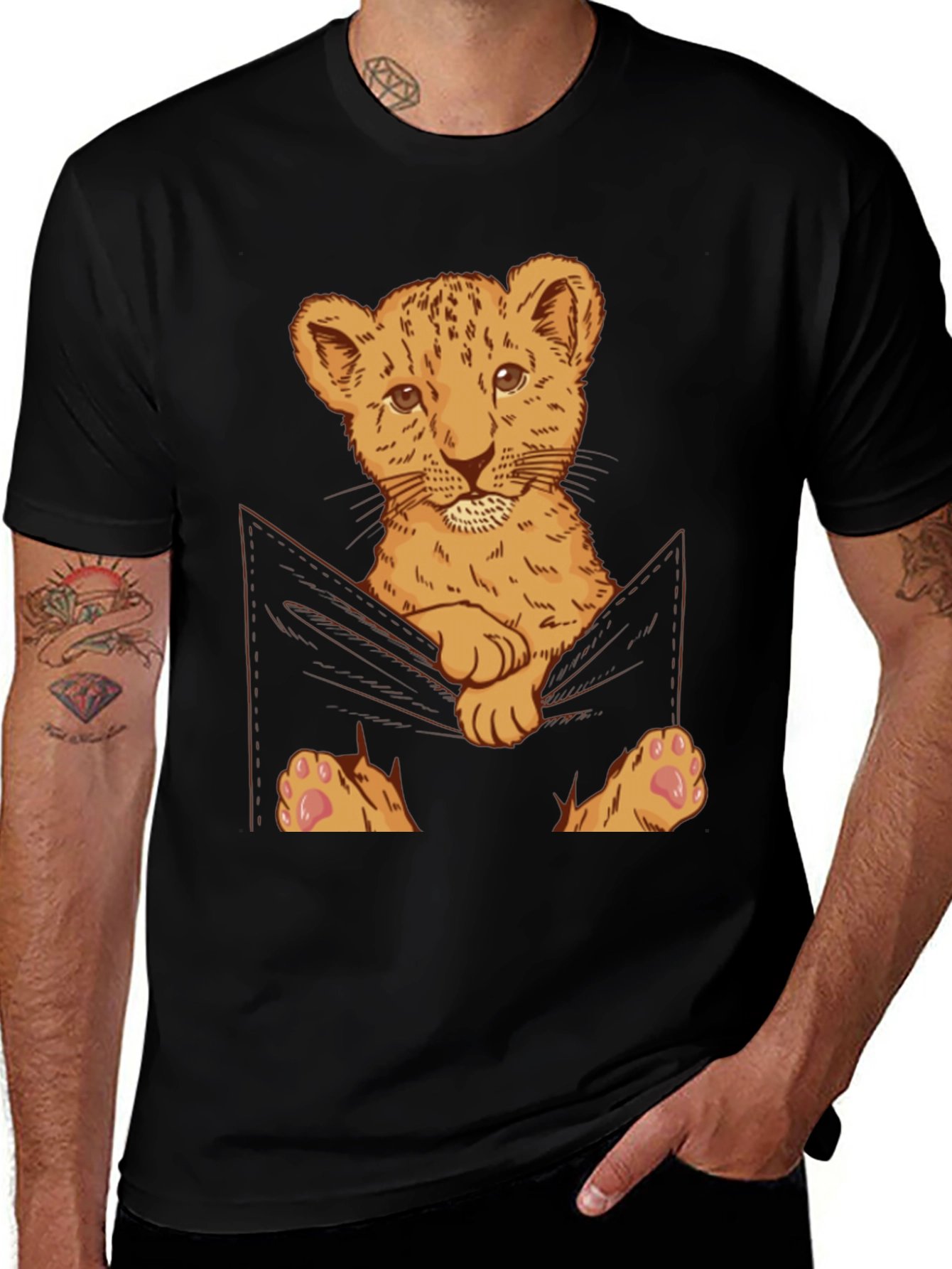Variant 17 of Lion Cub Pocket Print T-Shirt