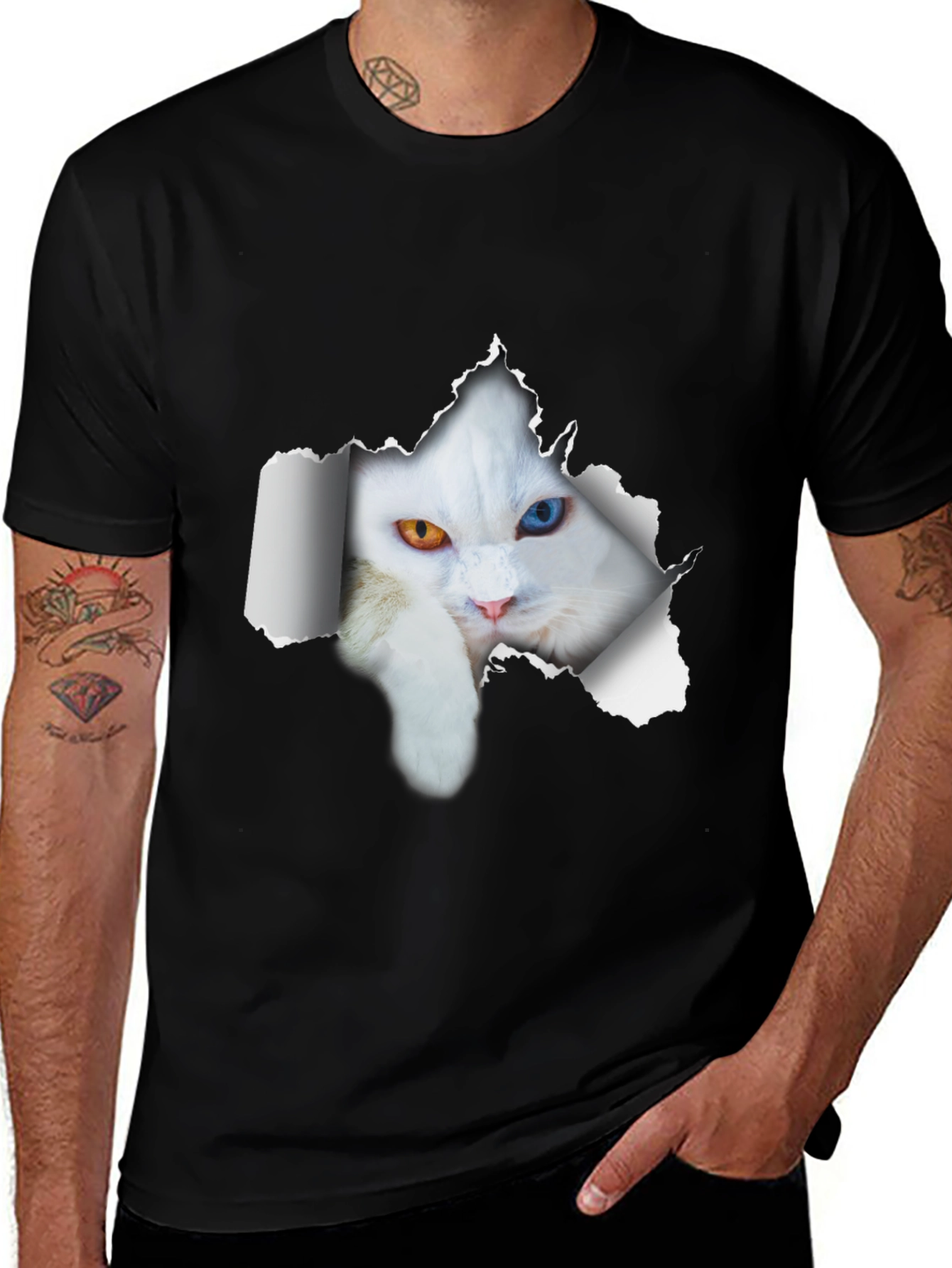 Variant 27 of Cool Cat Heterochromia T-Shirt