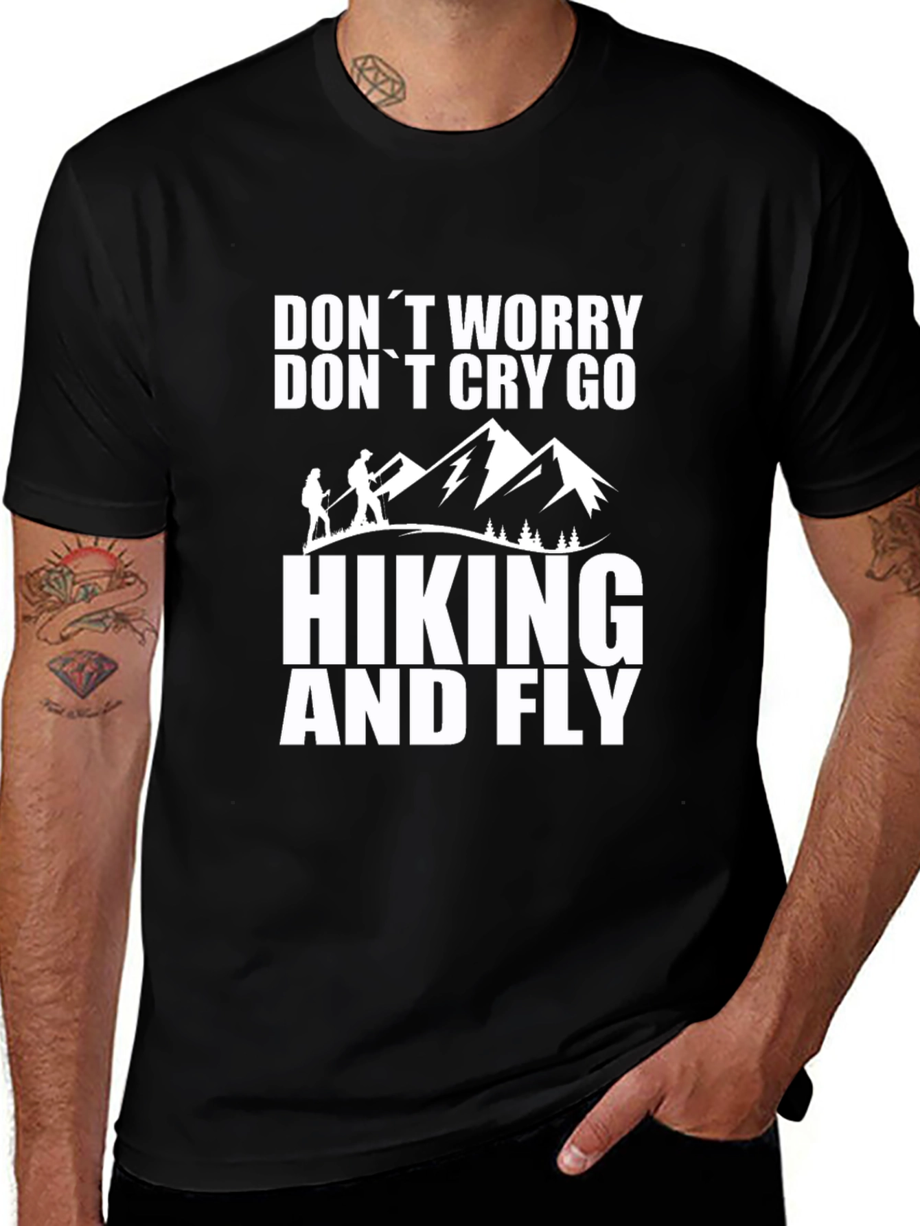 Variant 8 of Hiking and Fly Black Graphic T-Shirt