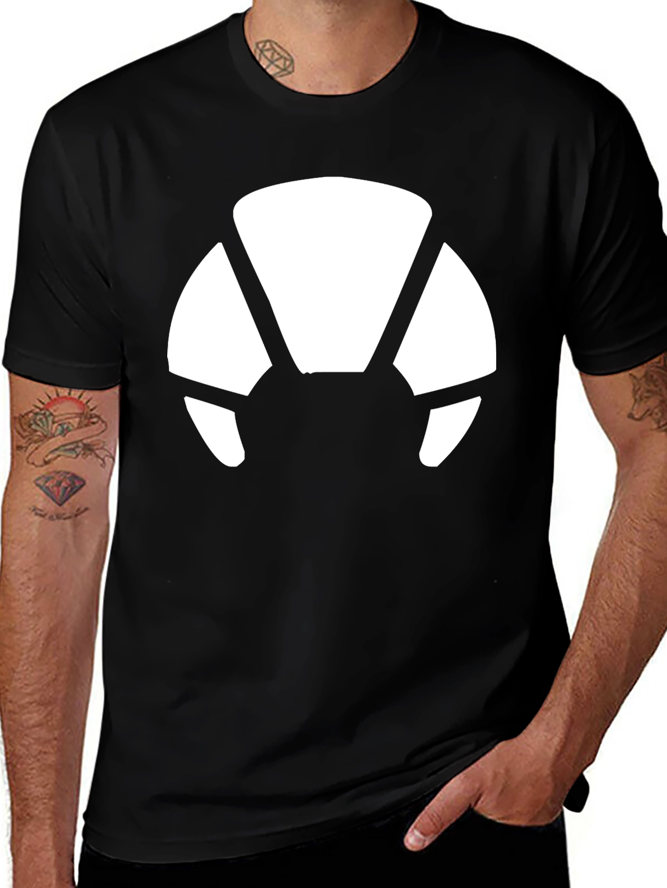 Variant 22 of Modern Black Tee with Abstract White Graphic