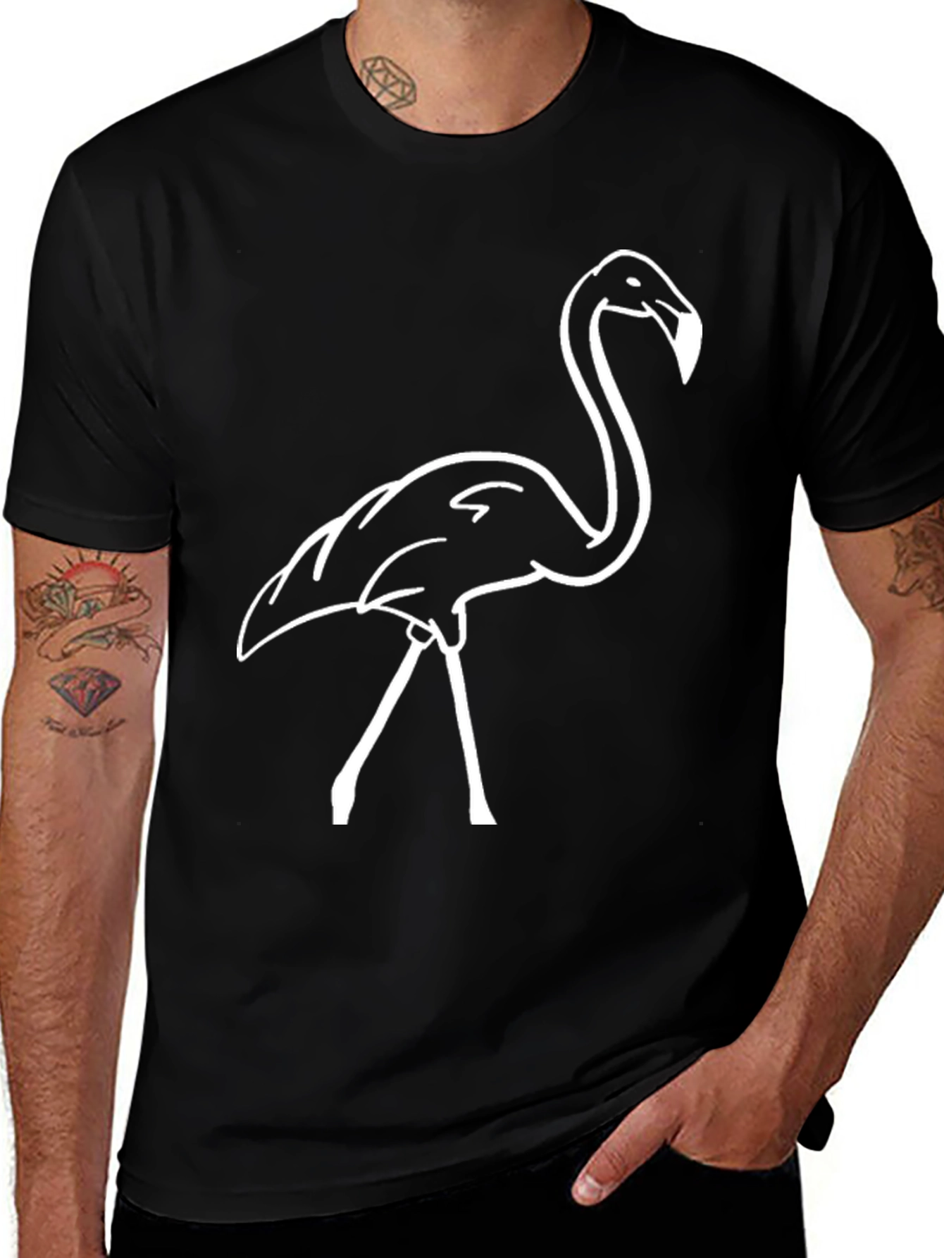 Variant 22 of Black Flamingo Graphic Tee - Modern Casual Style