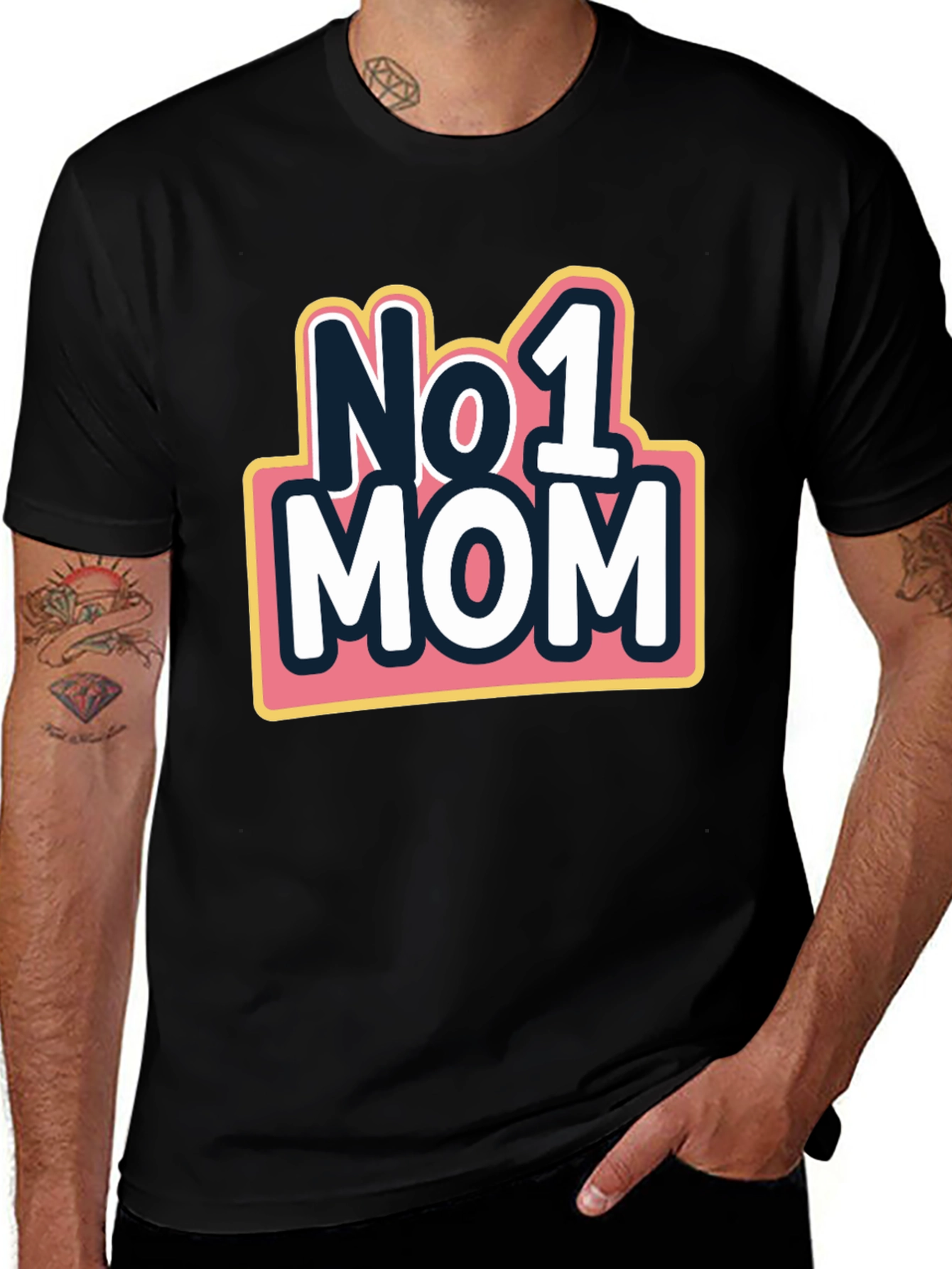 Variant 24 of No. 1 Mom Graphic T-Shirt - Black