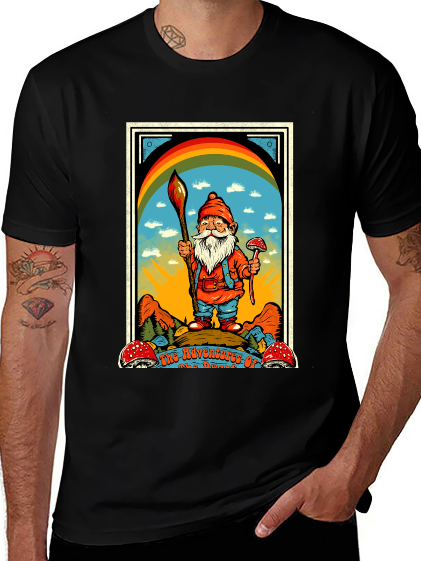 Variant 18 of Whimsical Gnome Graphic Tee - Adventures Await!