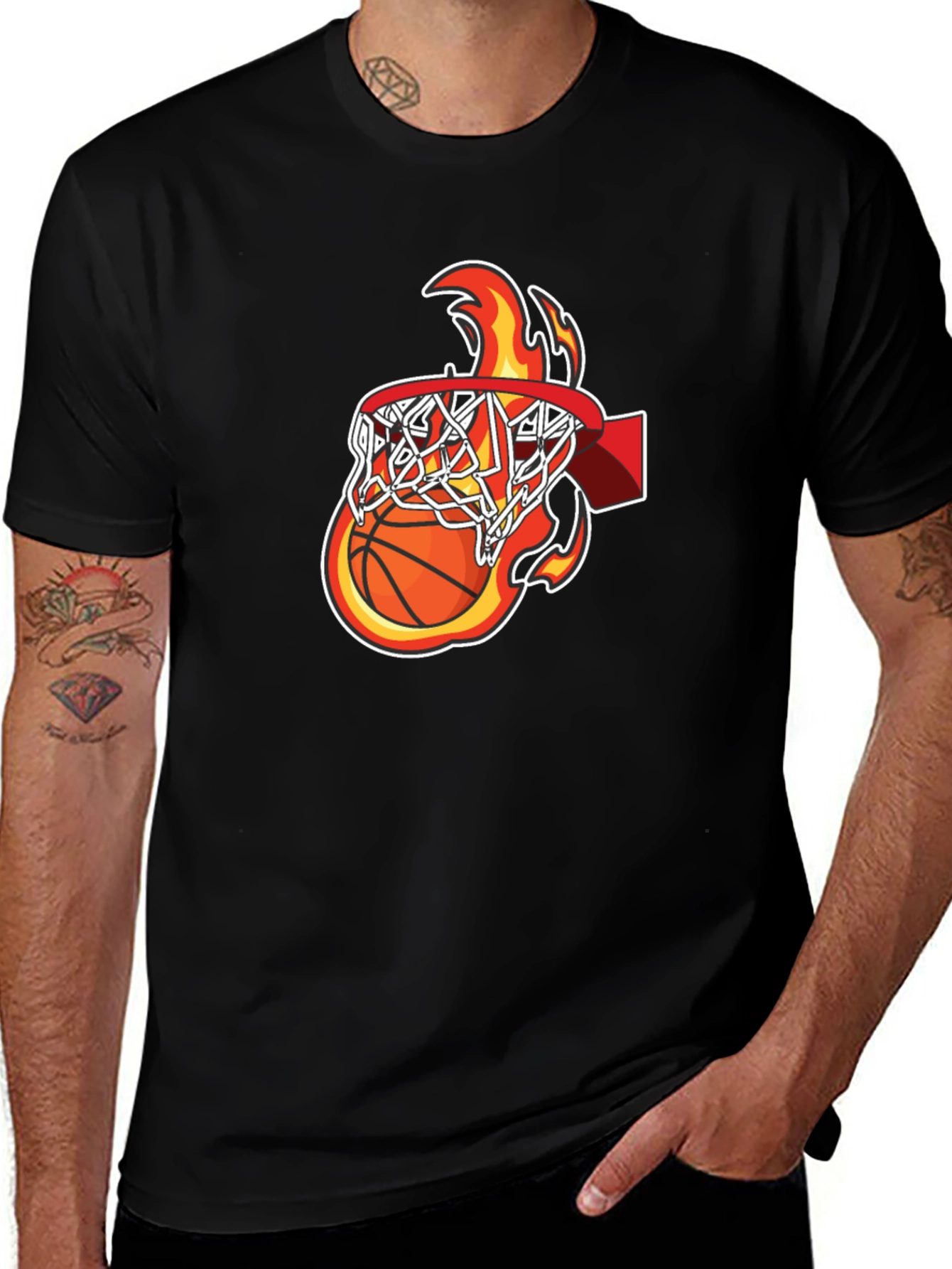 Variant 9 of Basketball on Fire Graphic T-Shirt