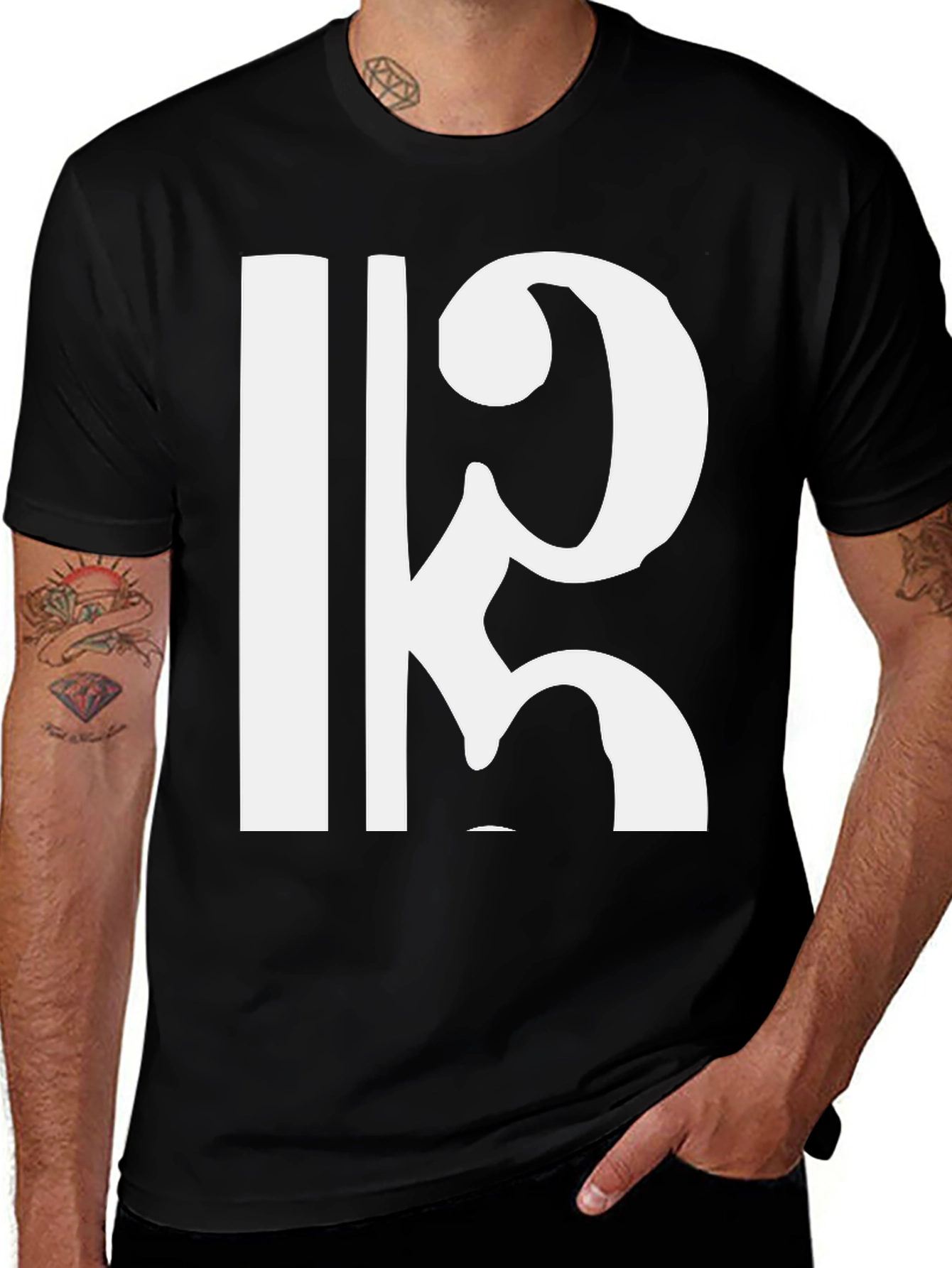 Variant 29 of Bold Clef Graphic Black Tee