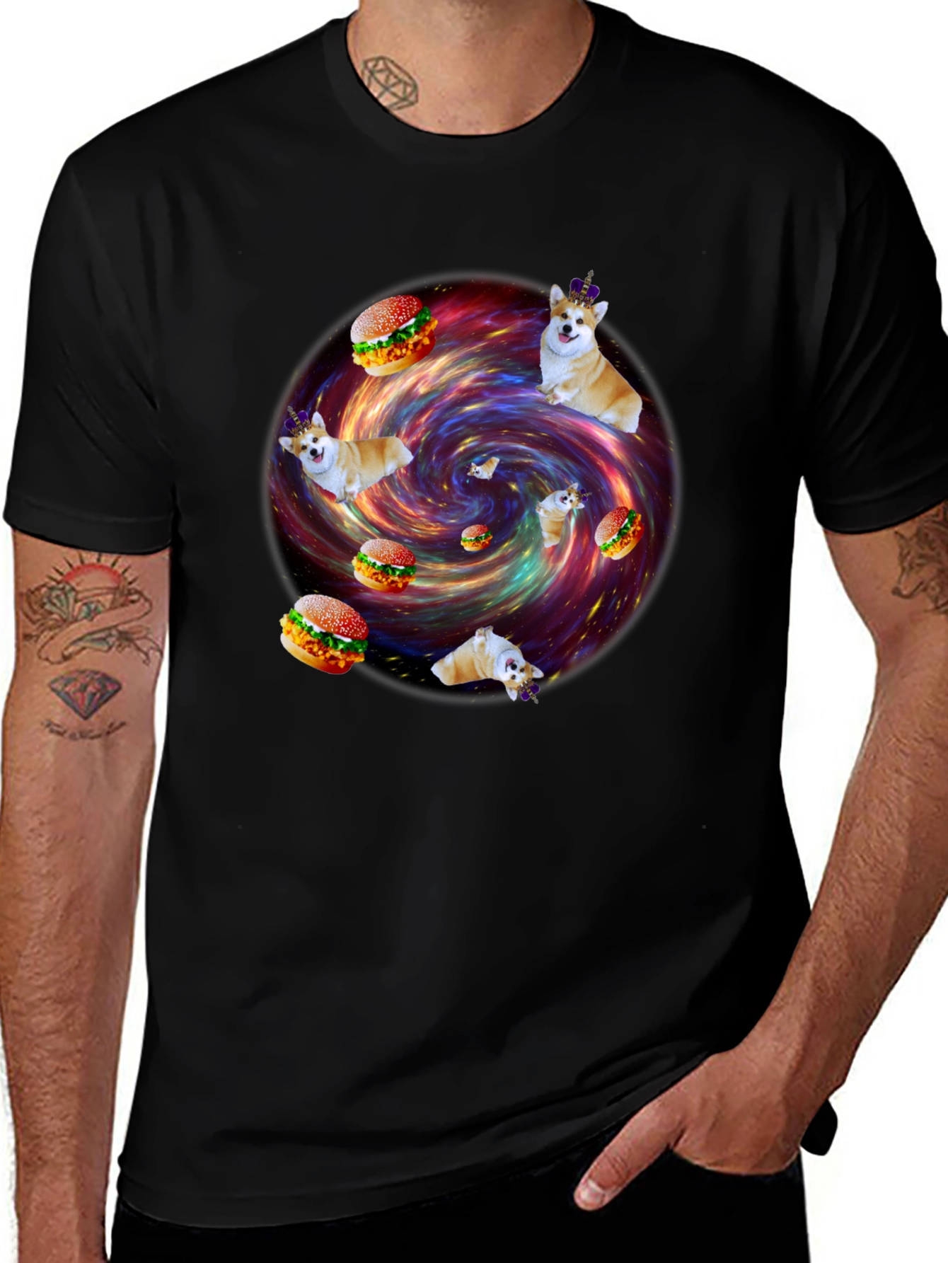 Variant 17 of Corgi Burger Galaxy Graphic Tee - Unisex