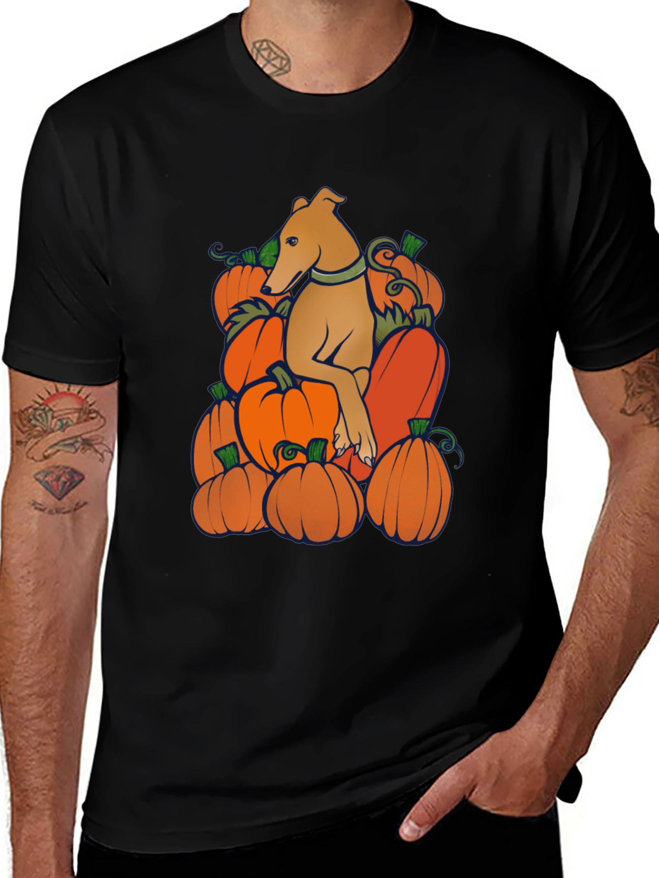 Variant 10 of Dog in Pumpkins Graphic Tee