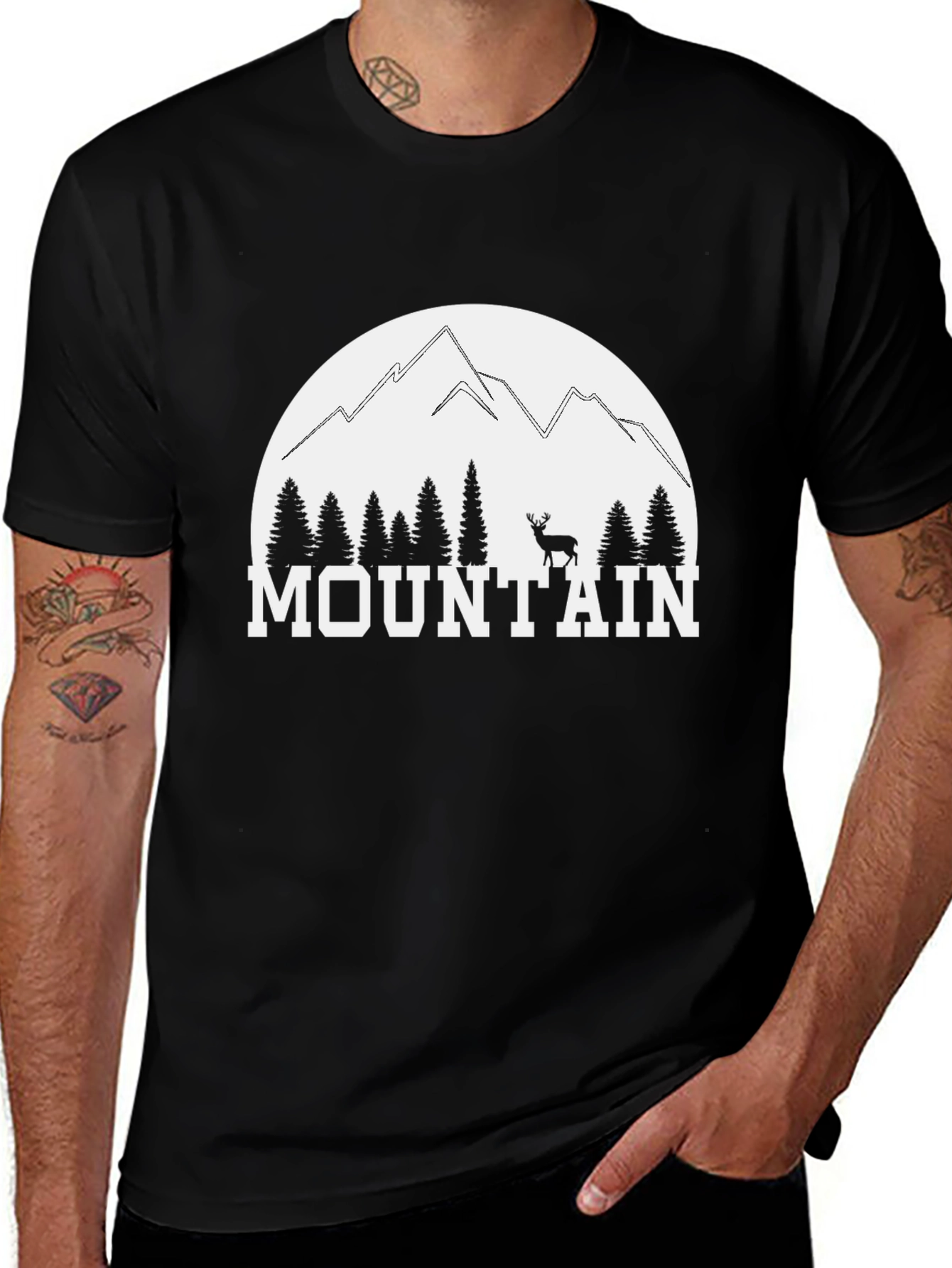 Variant 20 of Mountain Graphic Black T-Shirt