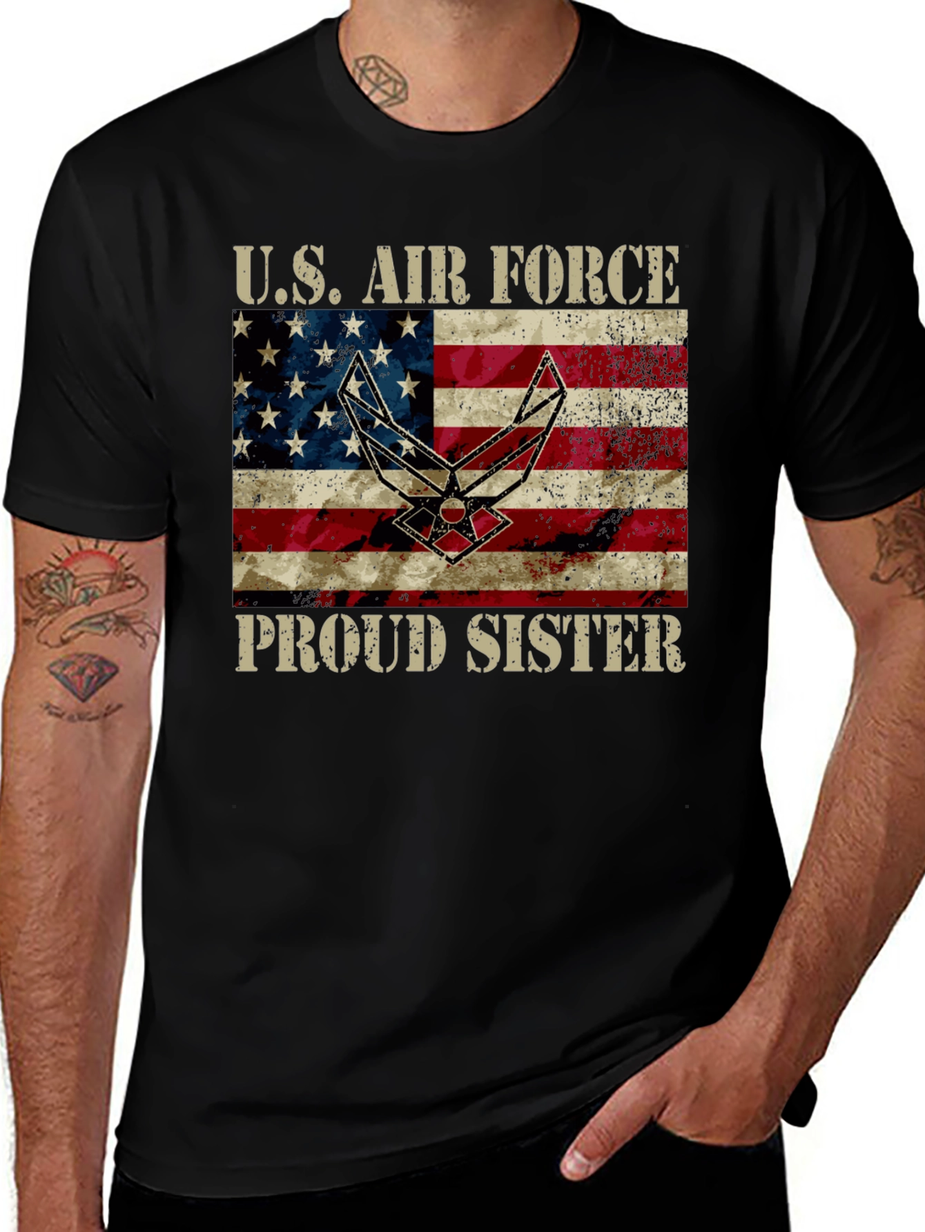US Air Force Proud Sister Graphic Tee