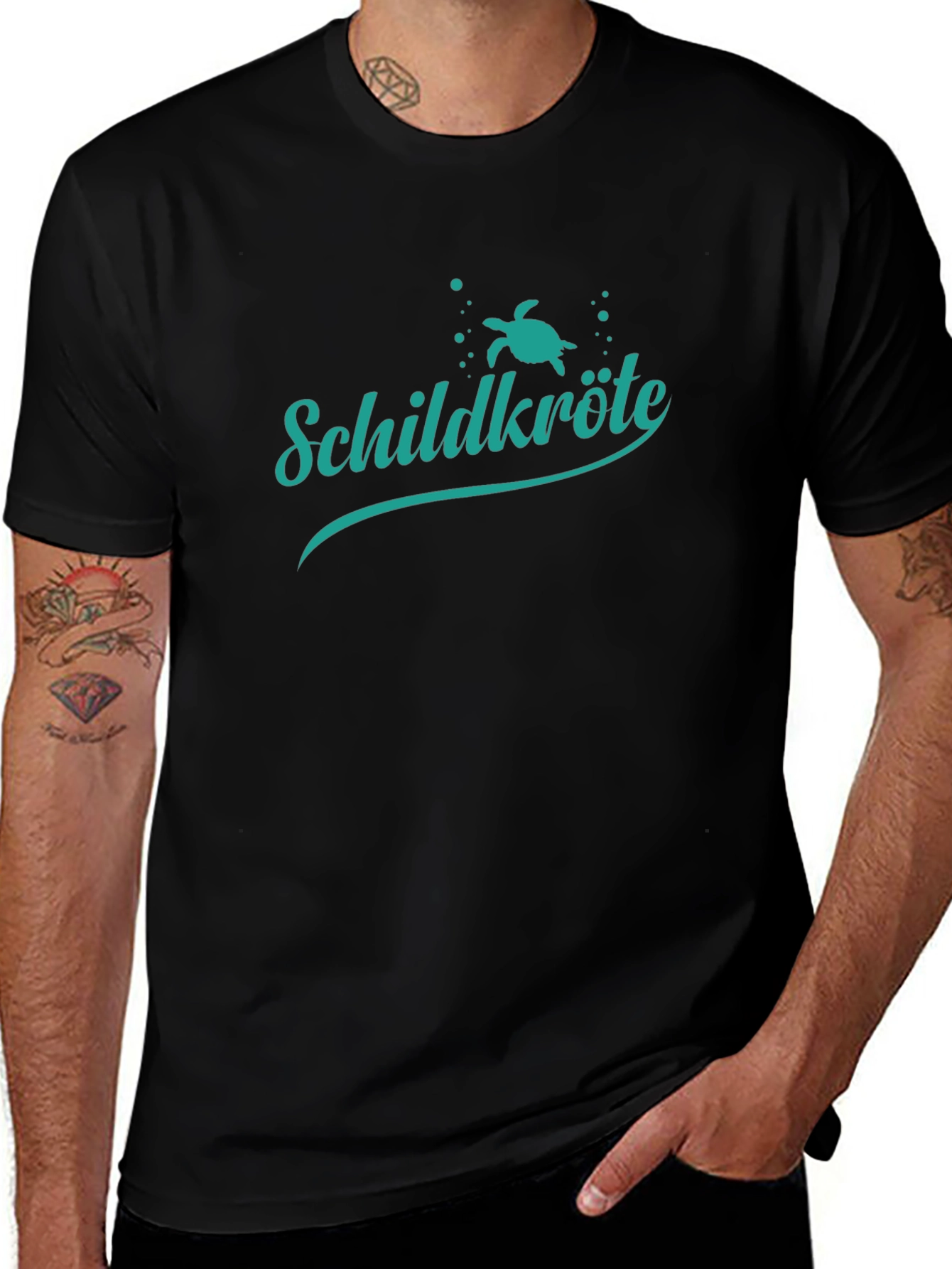 Variant 19 of Turtle Schildkrote Graphic T-Shirt - Black