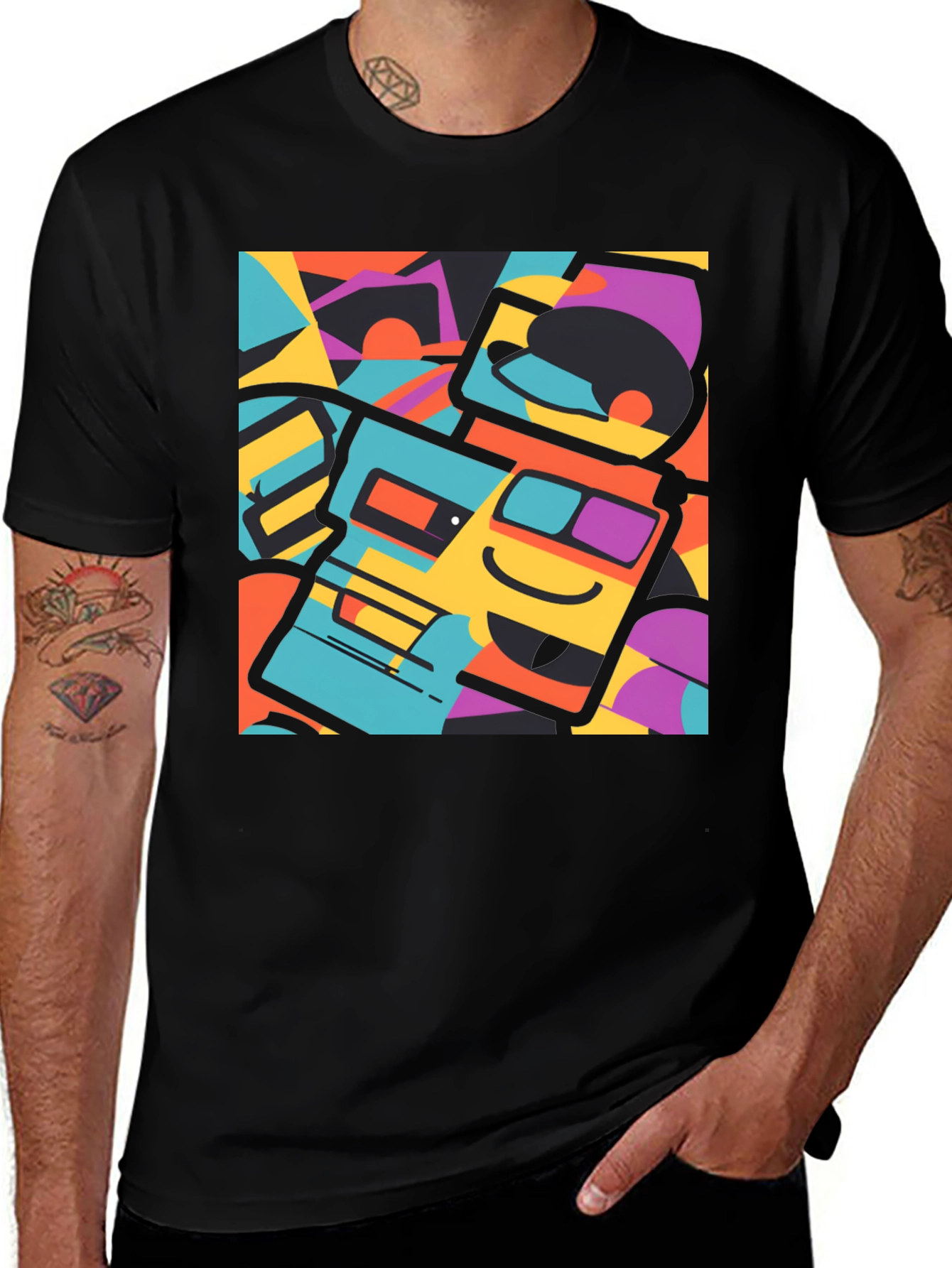 Variant 24 of Abstract Retro T-Shirt - Bold & Unique Design