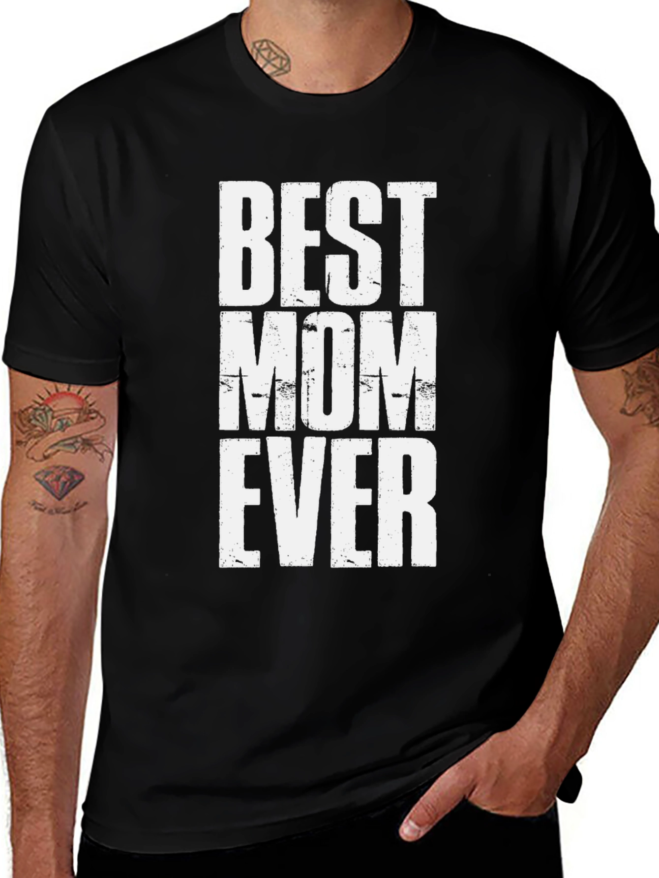 Variant 8 of Best Mom Ever Graphic Tee - Black