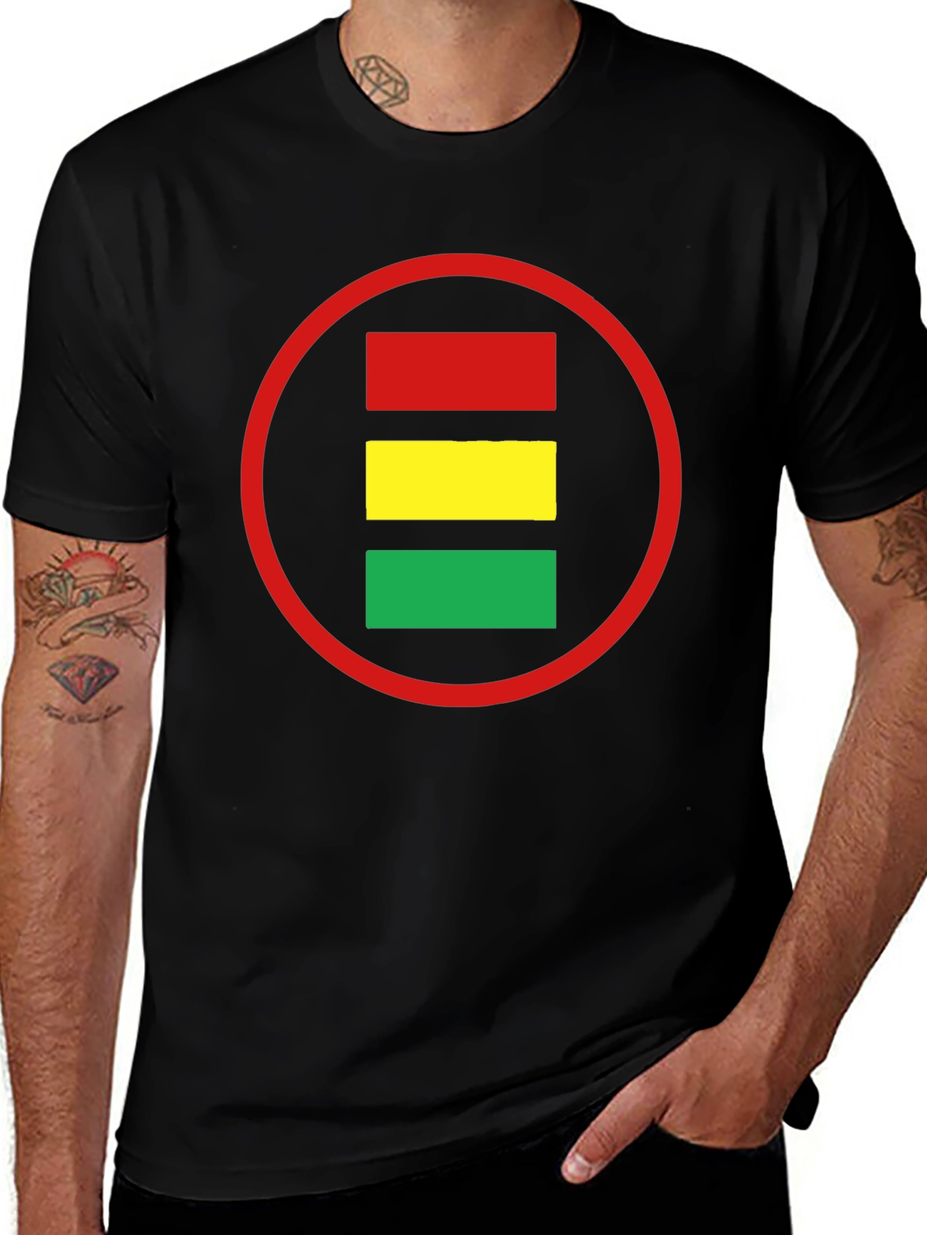 Red Yellow Green Circle Graphic Tee