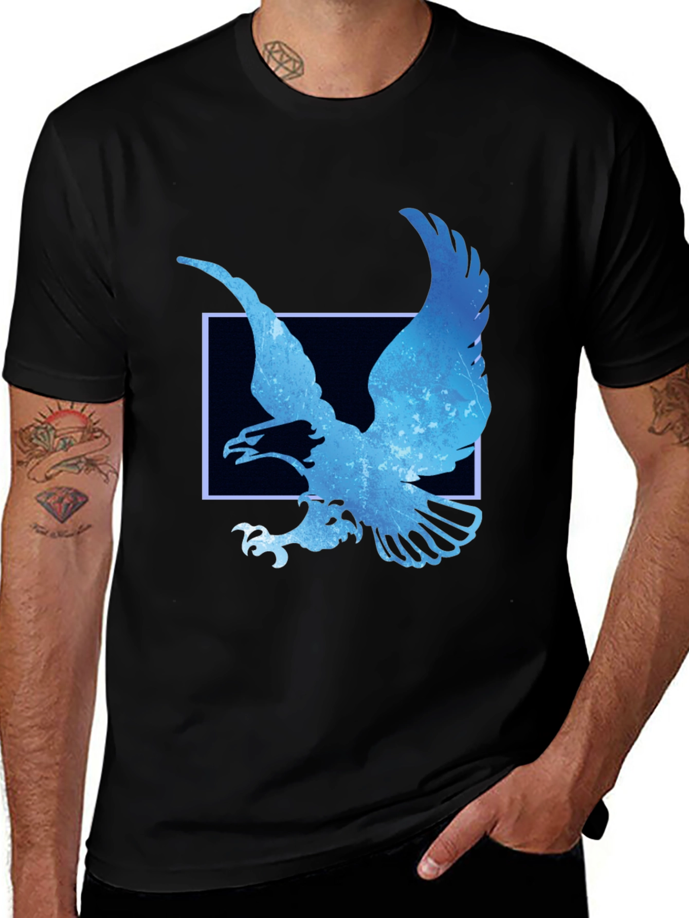 Variant 22 of Eagle Graphic Tee - Men's Black T-Shirt