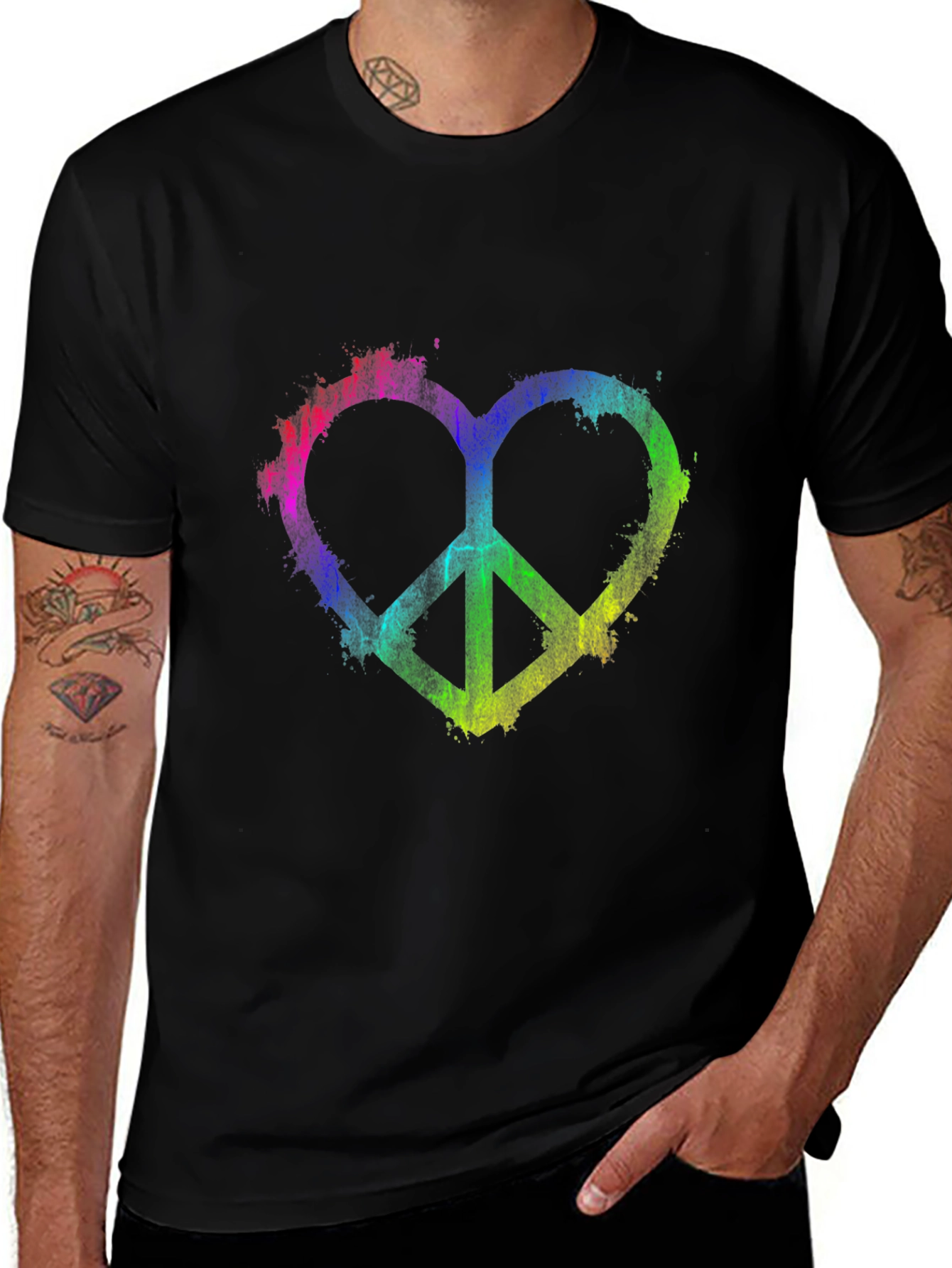 Variant 27 of Rainbow Peace Heart T-Shirt