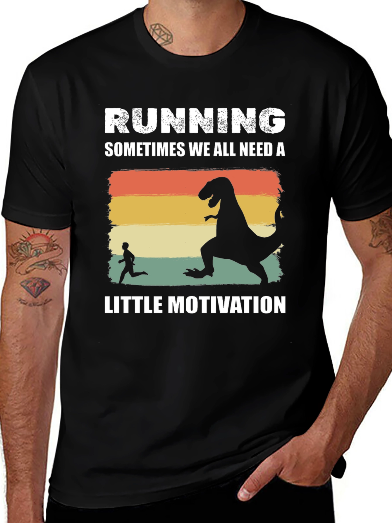 Variant 25 of Running Dinosaur Motivation Graphic T-Shirt