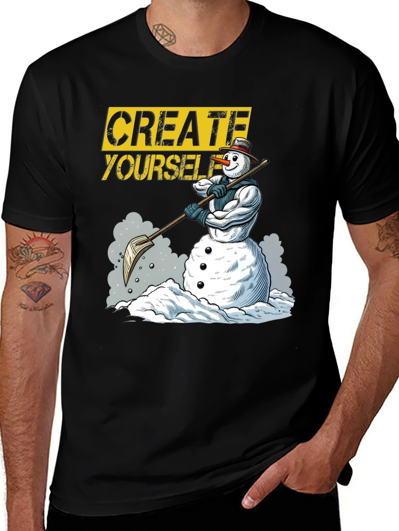 Variant 2 of Create Yourself Graphic Tee - Snowman Design