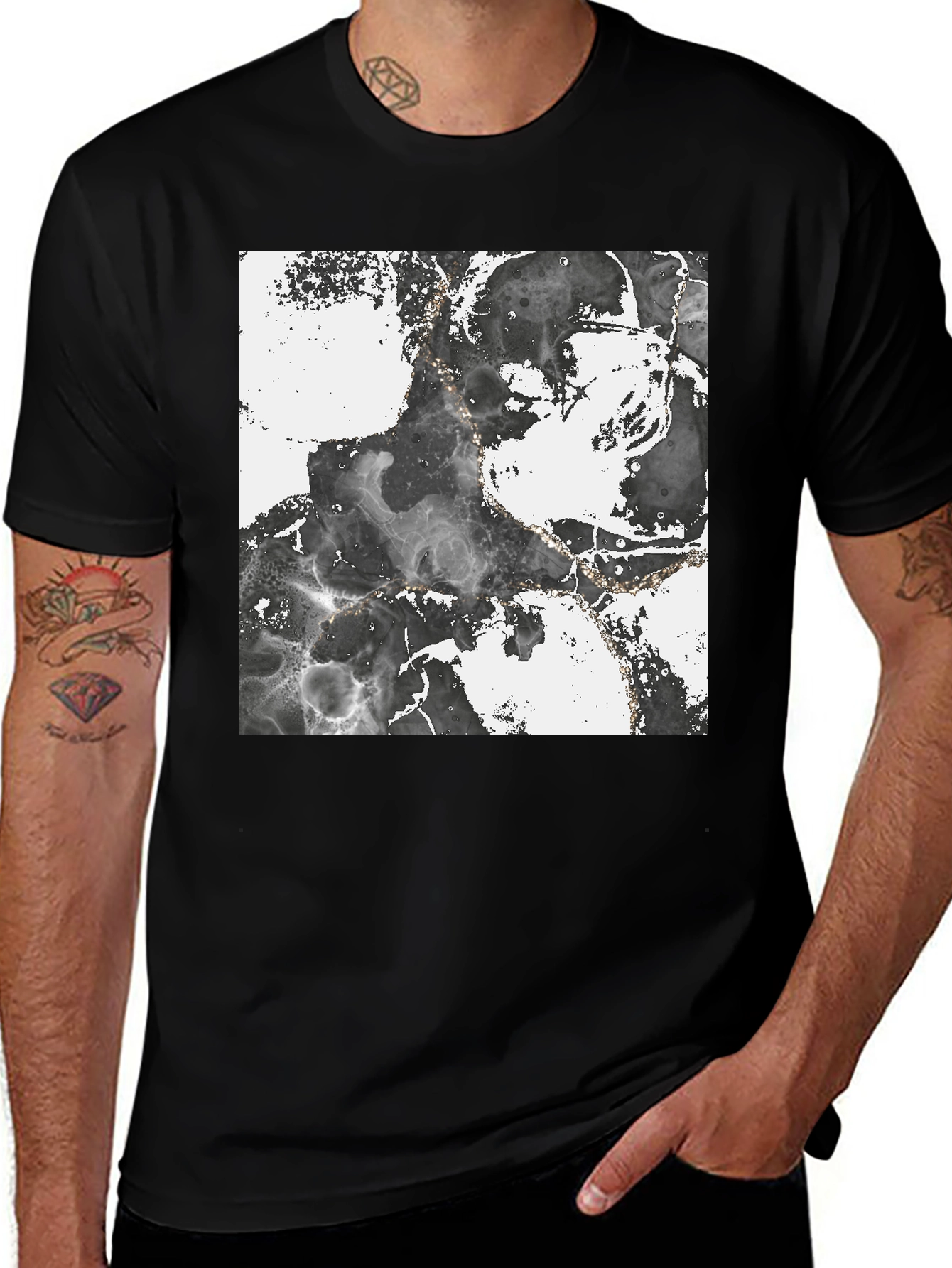 Variant 4 of Abstract Art Graphic Tee - Black