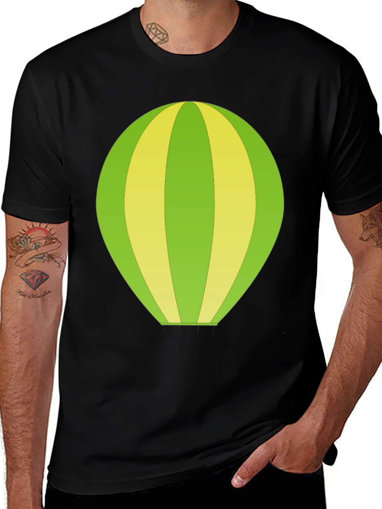 Variant 18 of Lime Balloon Graphic T-Shirt - Casual Style