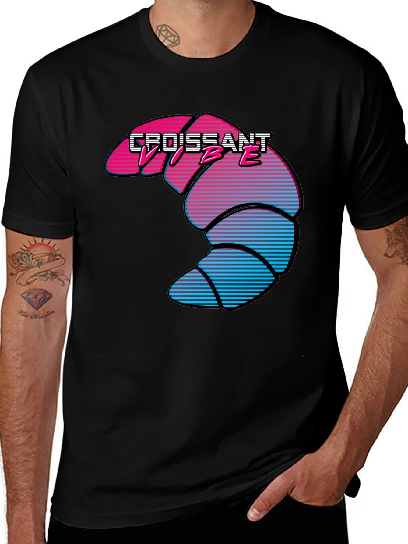 Variant 27 of Croissant Vibe T-Shirt - Retro Design