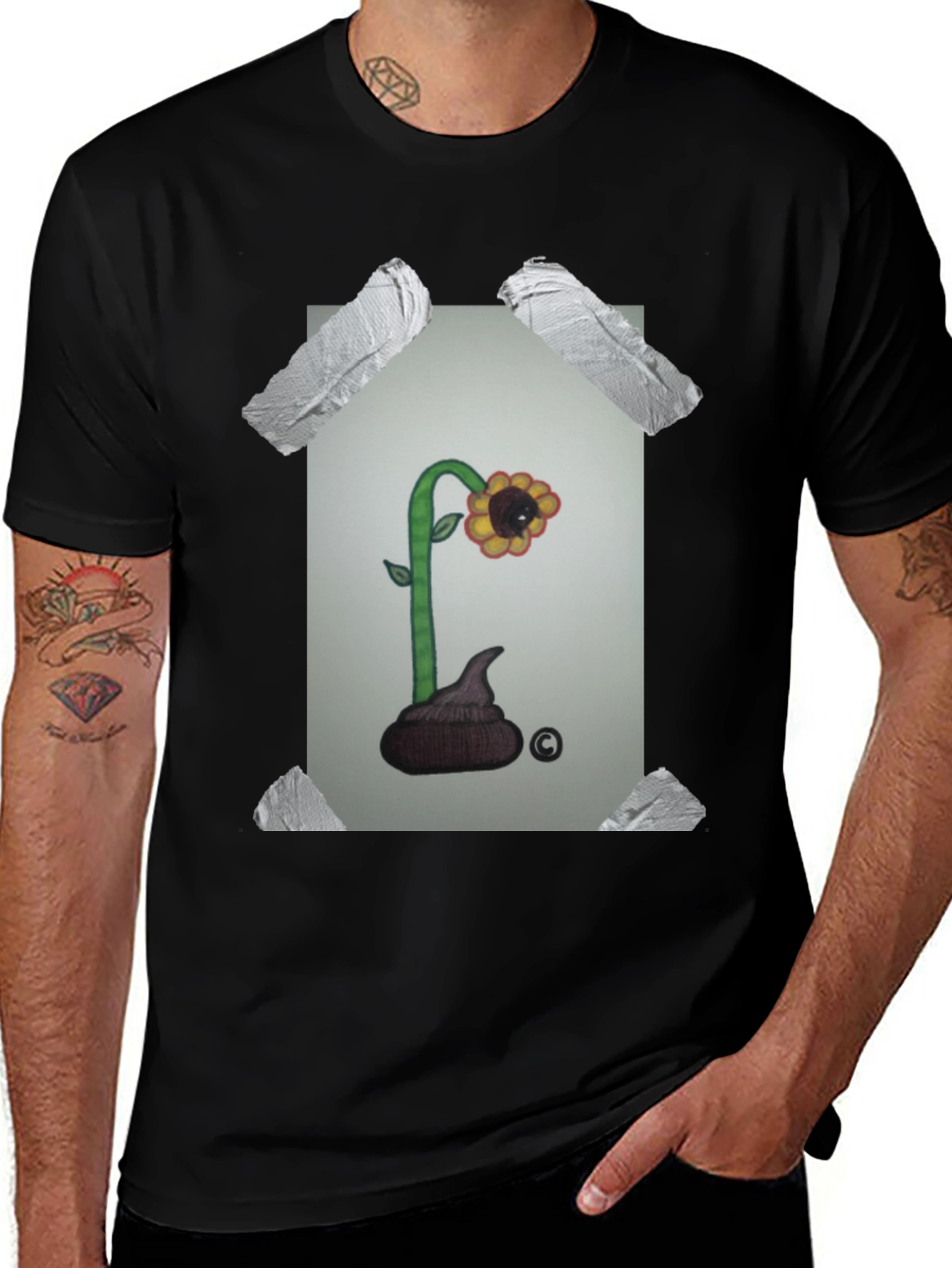Variant 8 of Funny Poop Flower Graphic T-Shirt