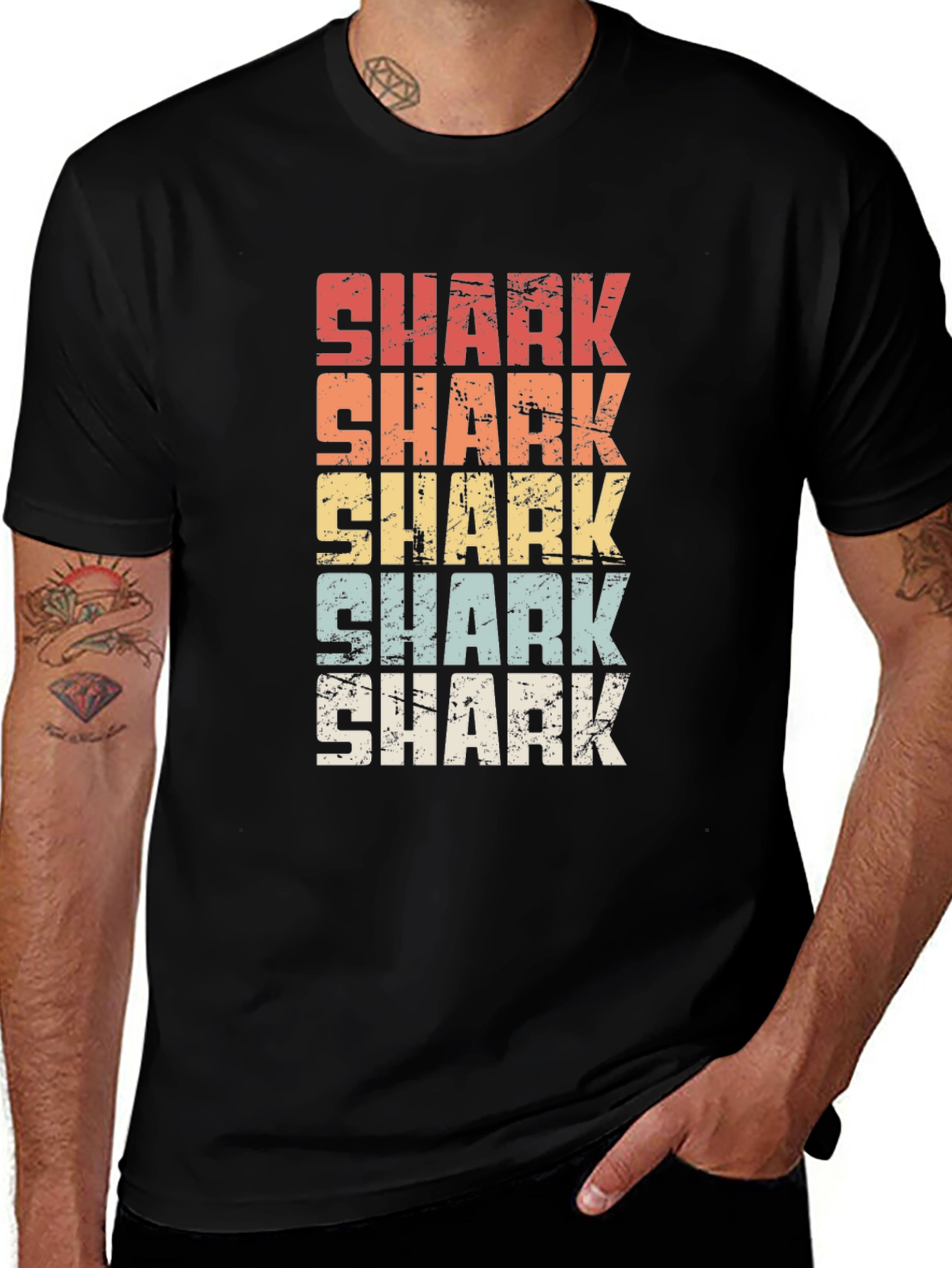 Variant 27 of Retro Shark Graphic Tee - Vintage Style Comfort