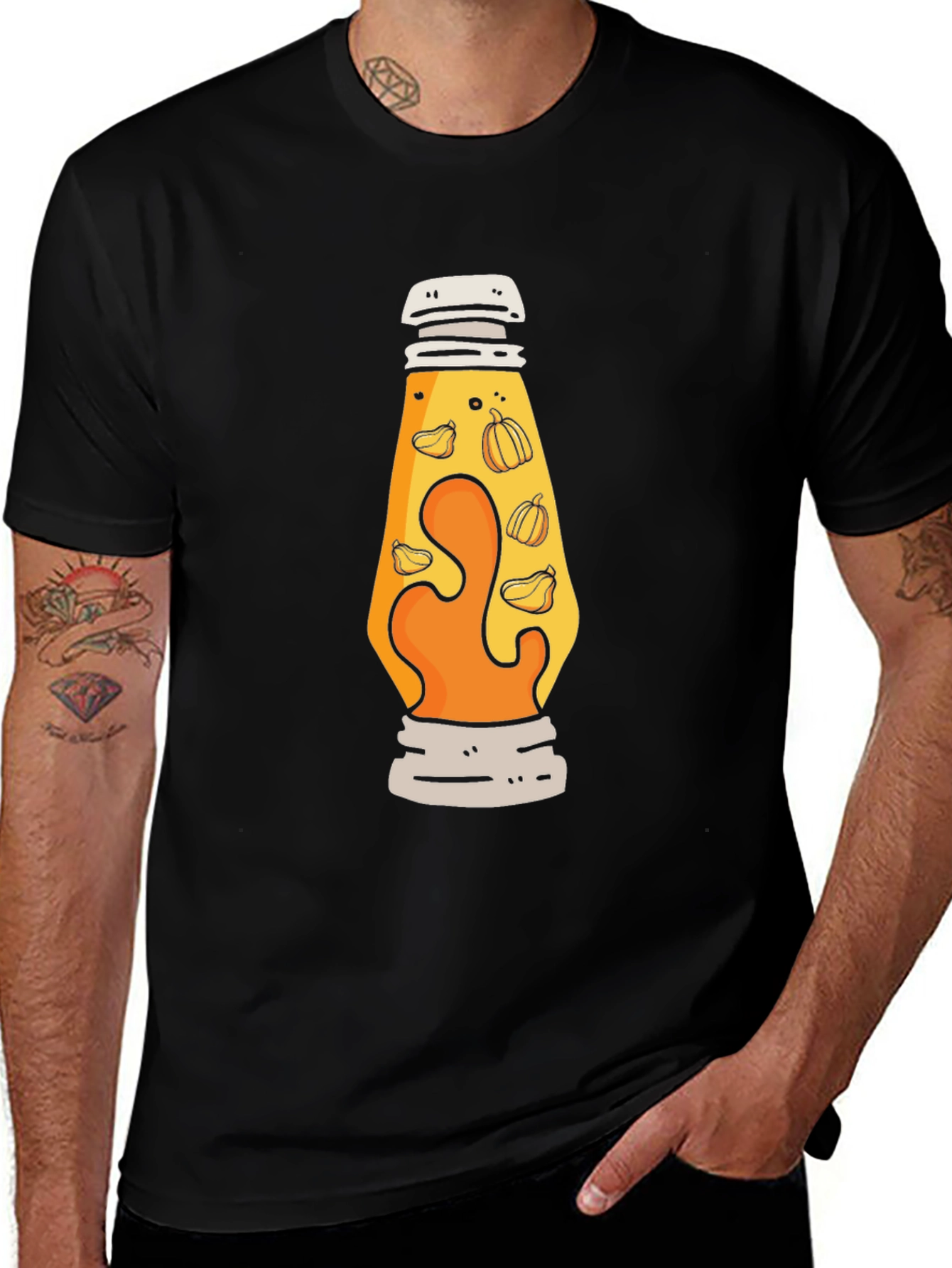 Variant 10 of Pumpkin Lava Lamp Graphic Tee - Halloween Style!
