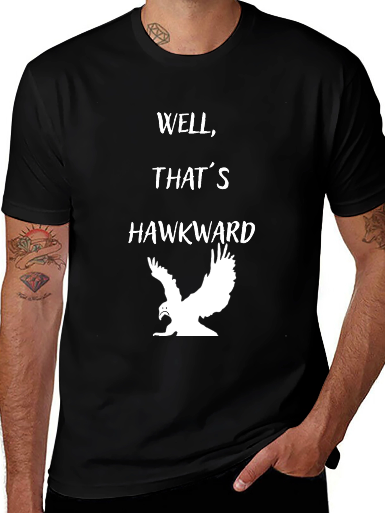 Variant 29 of Well That's Hawkward T-Shirt - Funny Bird Pun Tee