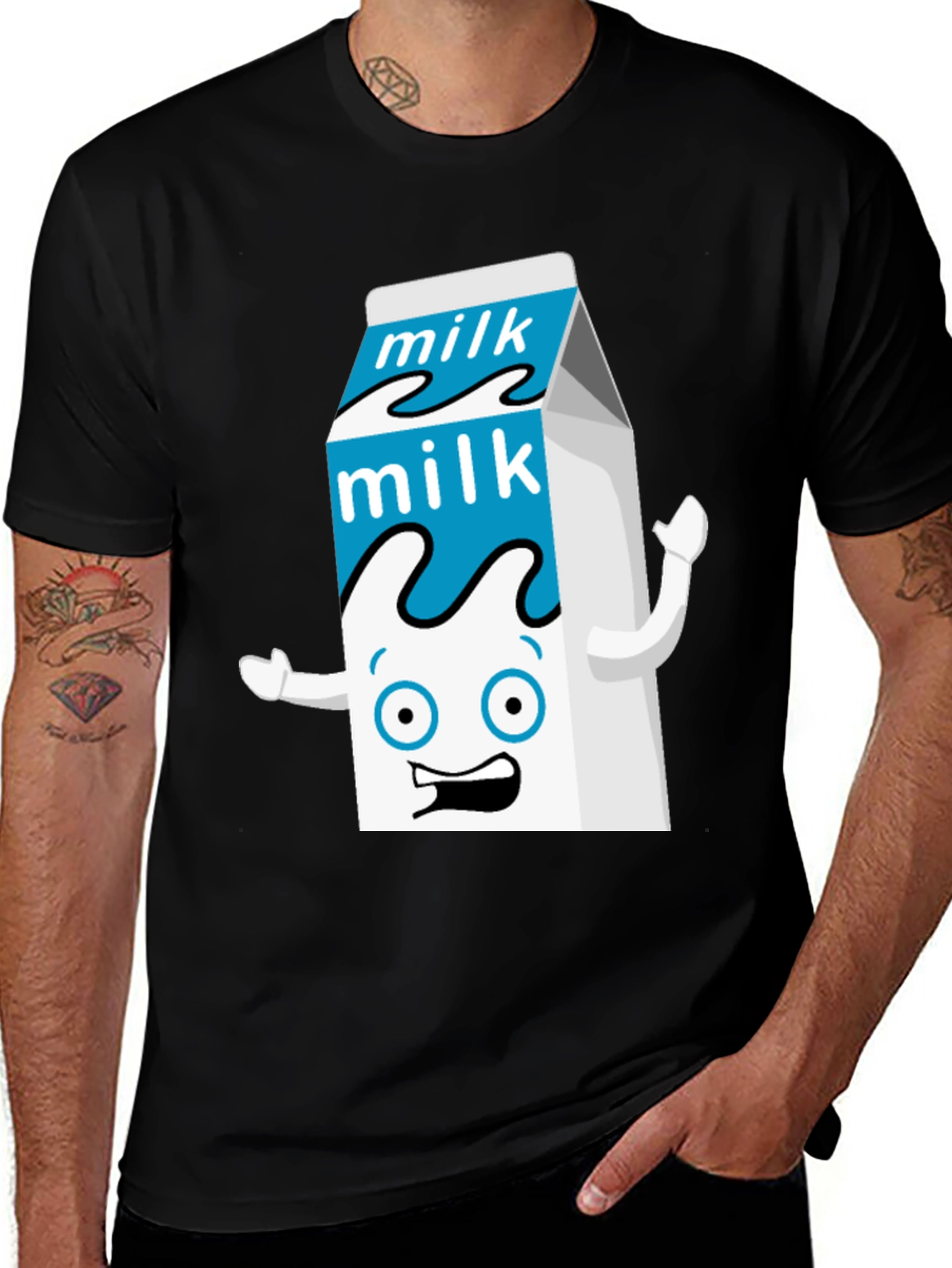 Variant 2 of Cartoon Milk Carton Graphic Tee