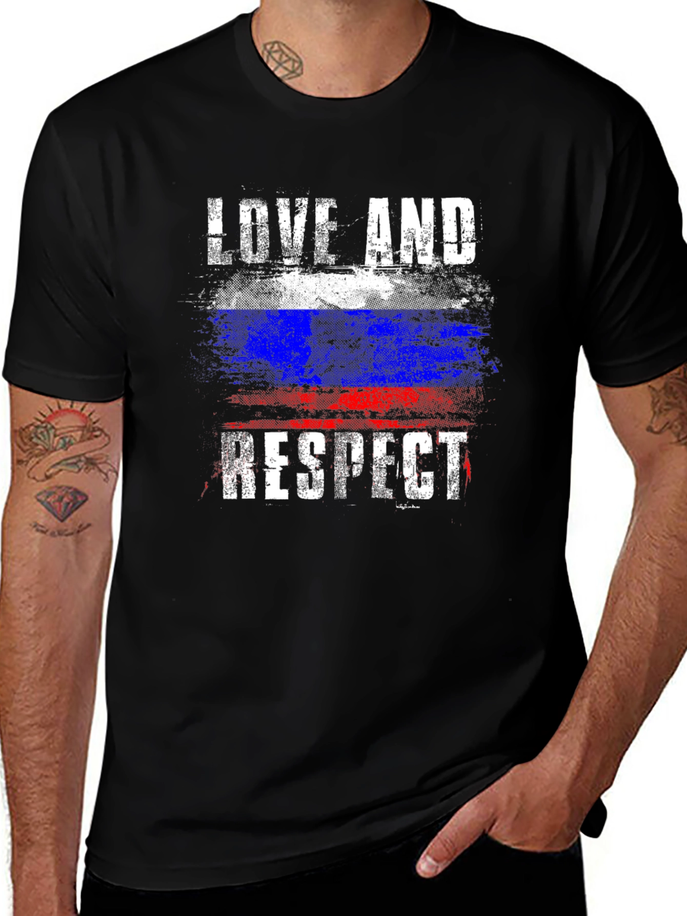 Variant 26 of Love and Respect Russia Flag T-Shirt