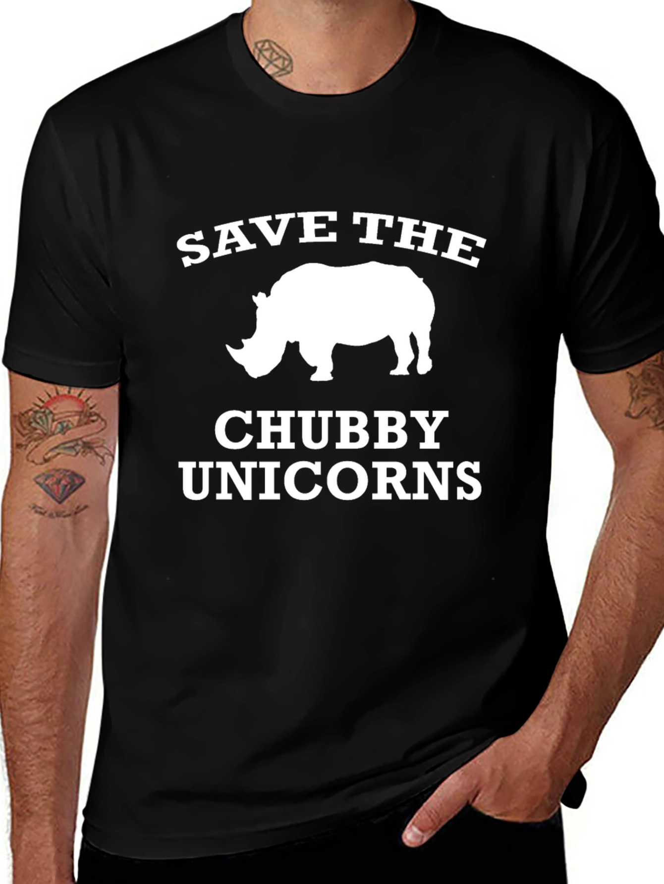 Variant 23 of Save the Chubby Unicorns Rhino Graphic T-Shirt